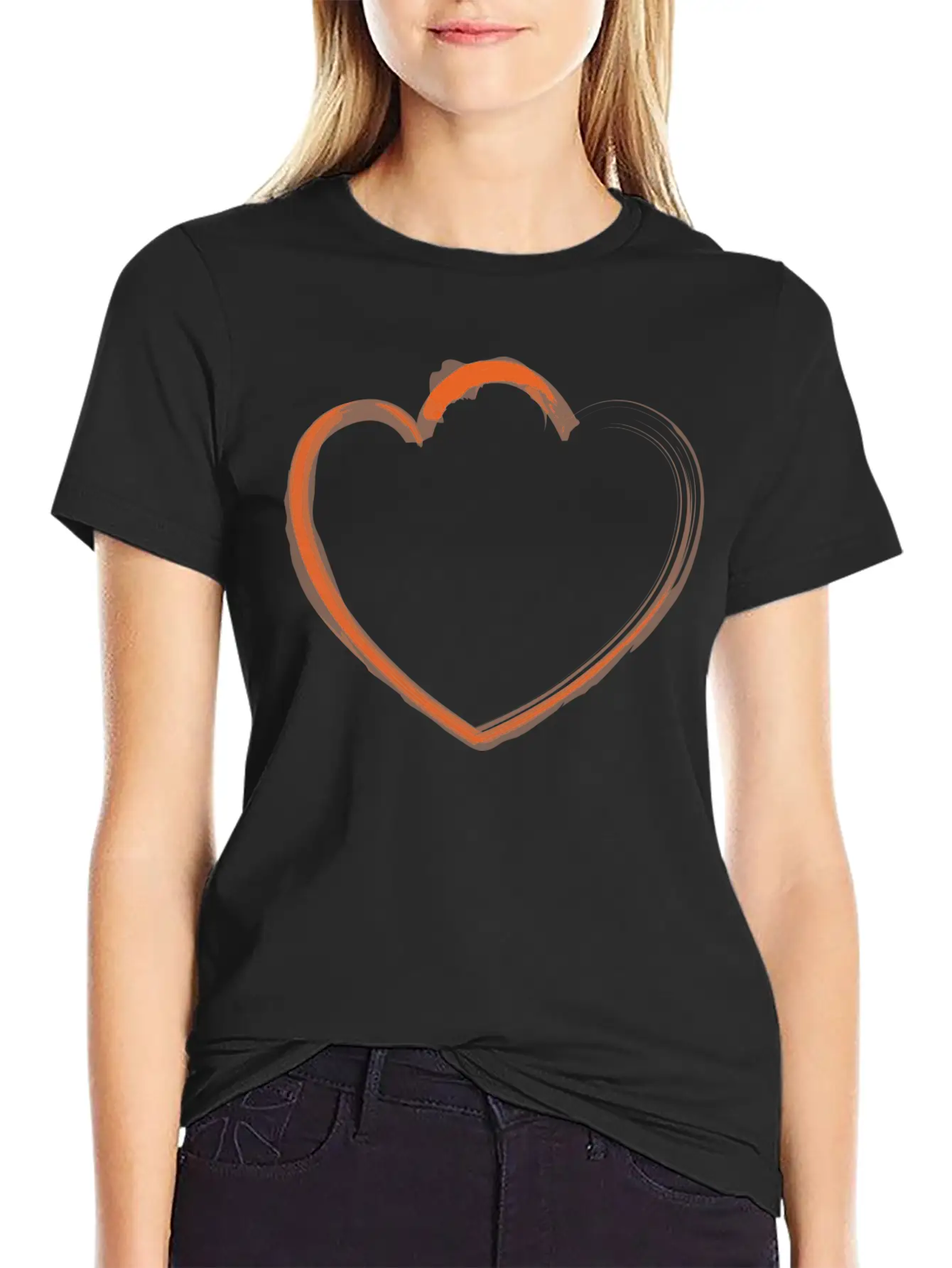 Mutant Heart Orange Modern Fit Casual T-Shirt – Clean And Versatile Design