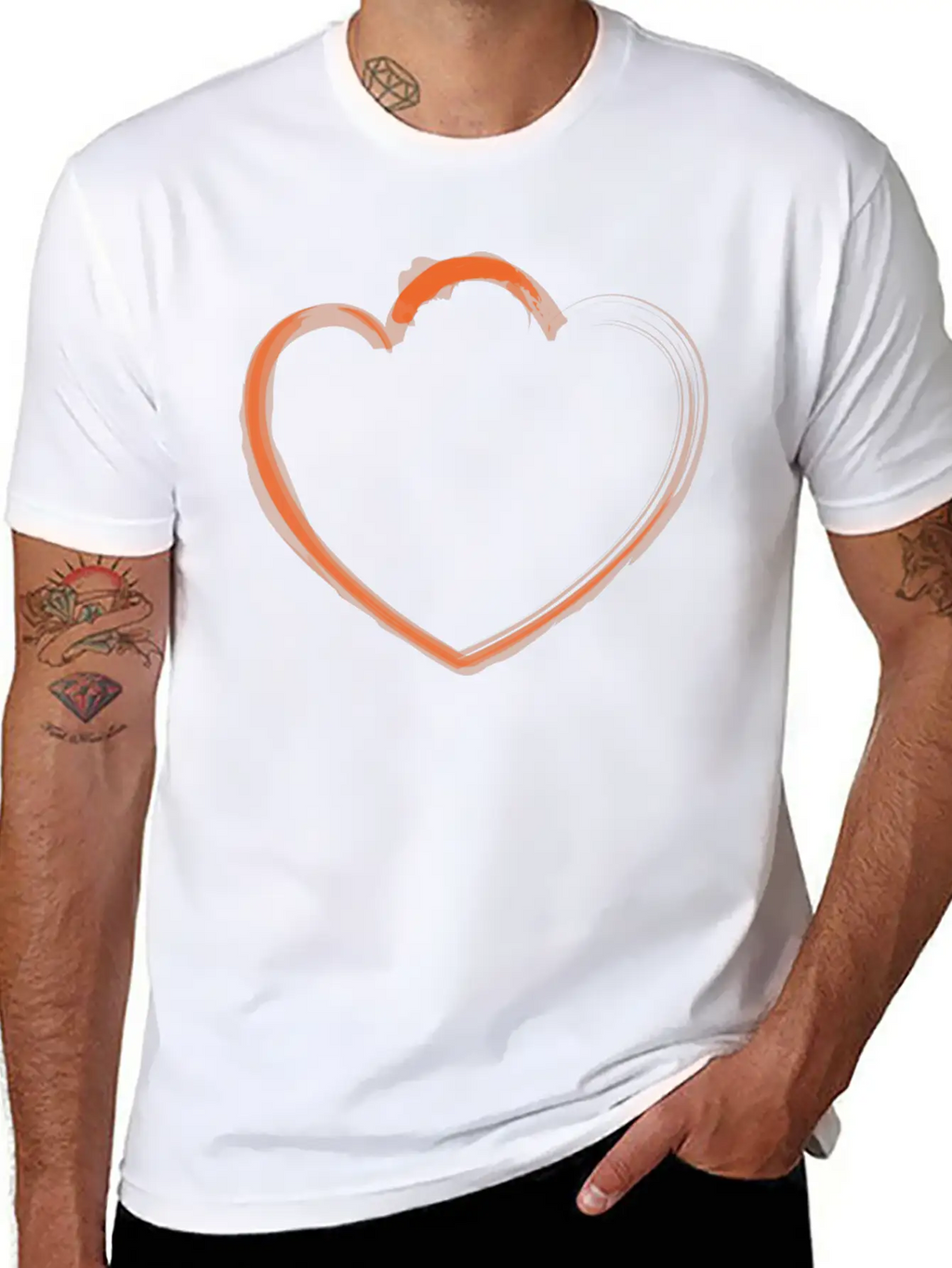 Mutant Heart Orange Modern Fit Casual T-Shirt – Clean And Versatile Design