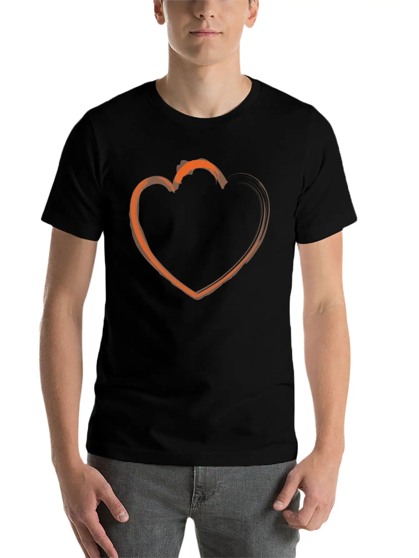 Mutant Heart Orange Modern Fit Casual T-Shirt – Clean And Versatile Design