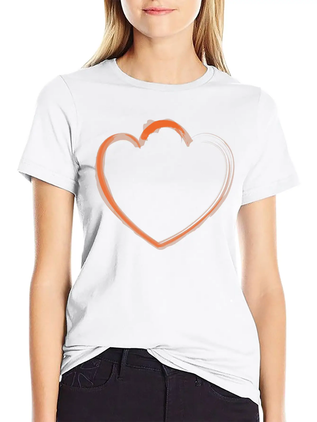 Mutant Heart Orange Modern Fit Casual T-Shirt – Clean And Versatile Design