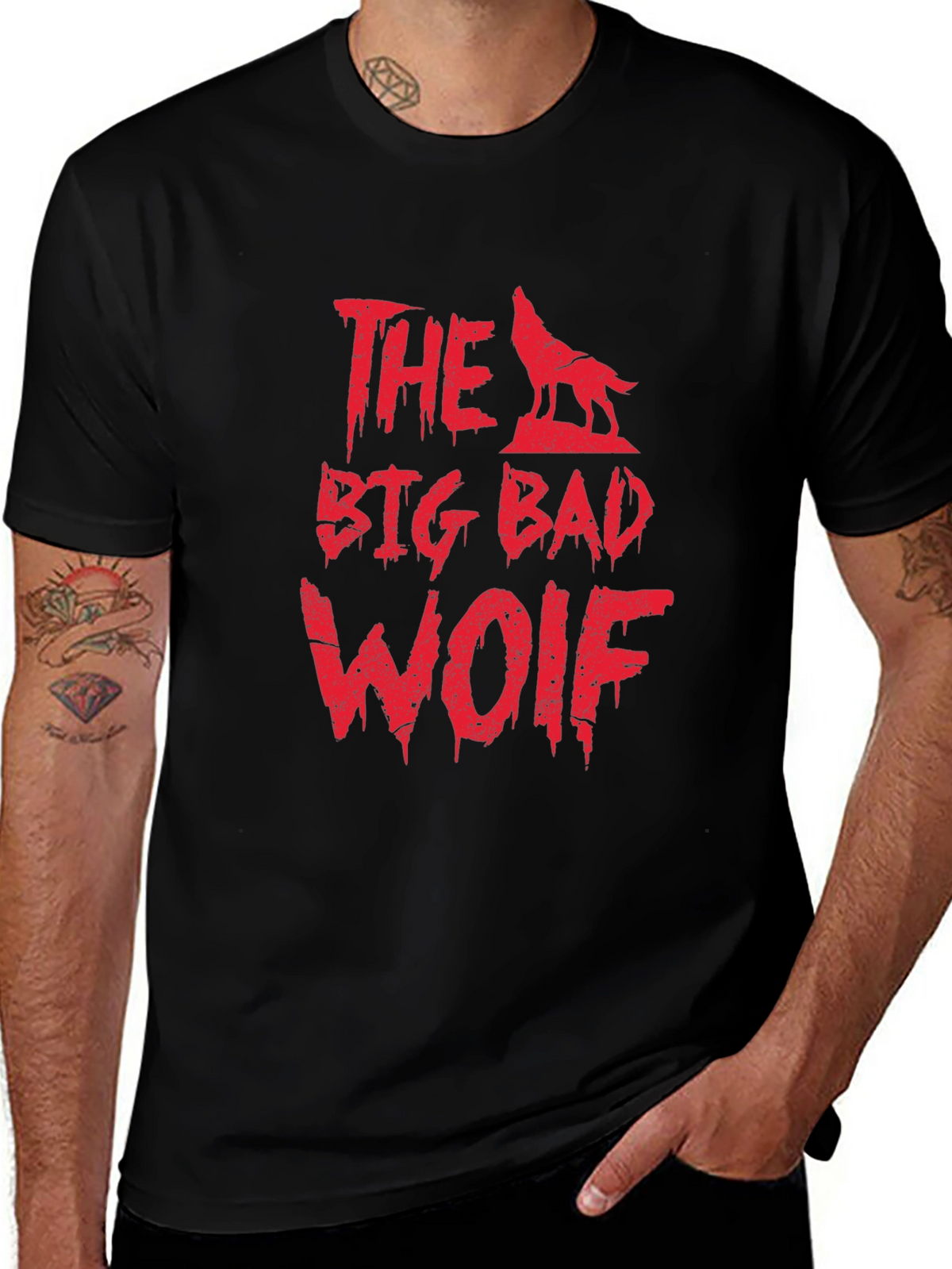 The Big Bad Wolf Graphic Tee - Mens Black T-Shirt