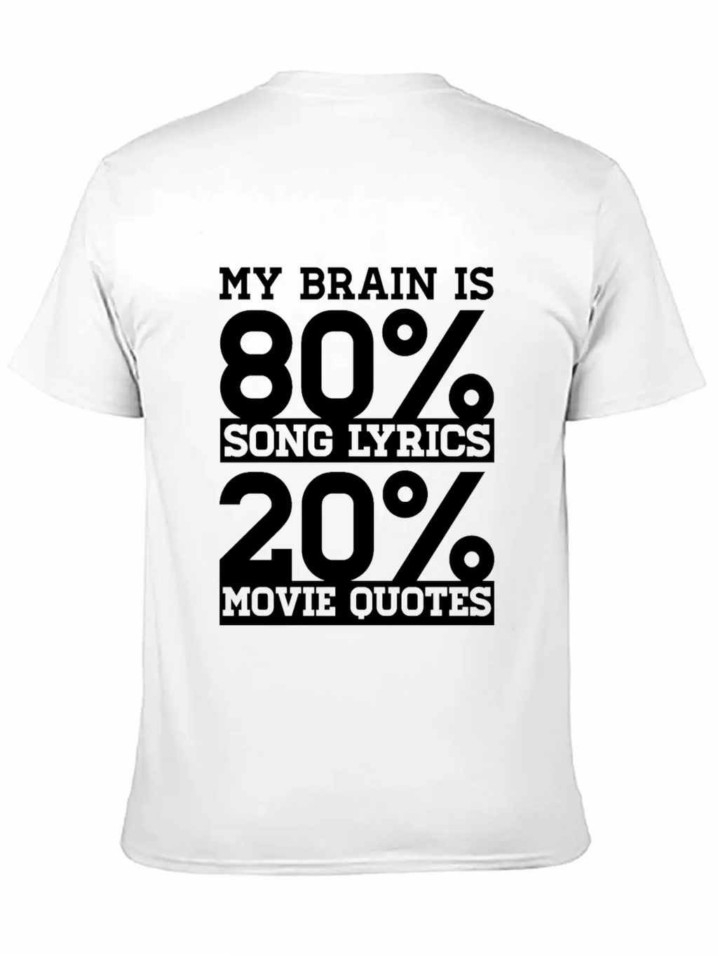 My Brain Is 80% Song Lyrics 20% Movie Quotes Gift Relaxed Everyday Tee – Lightweight And Durable Cotton
