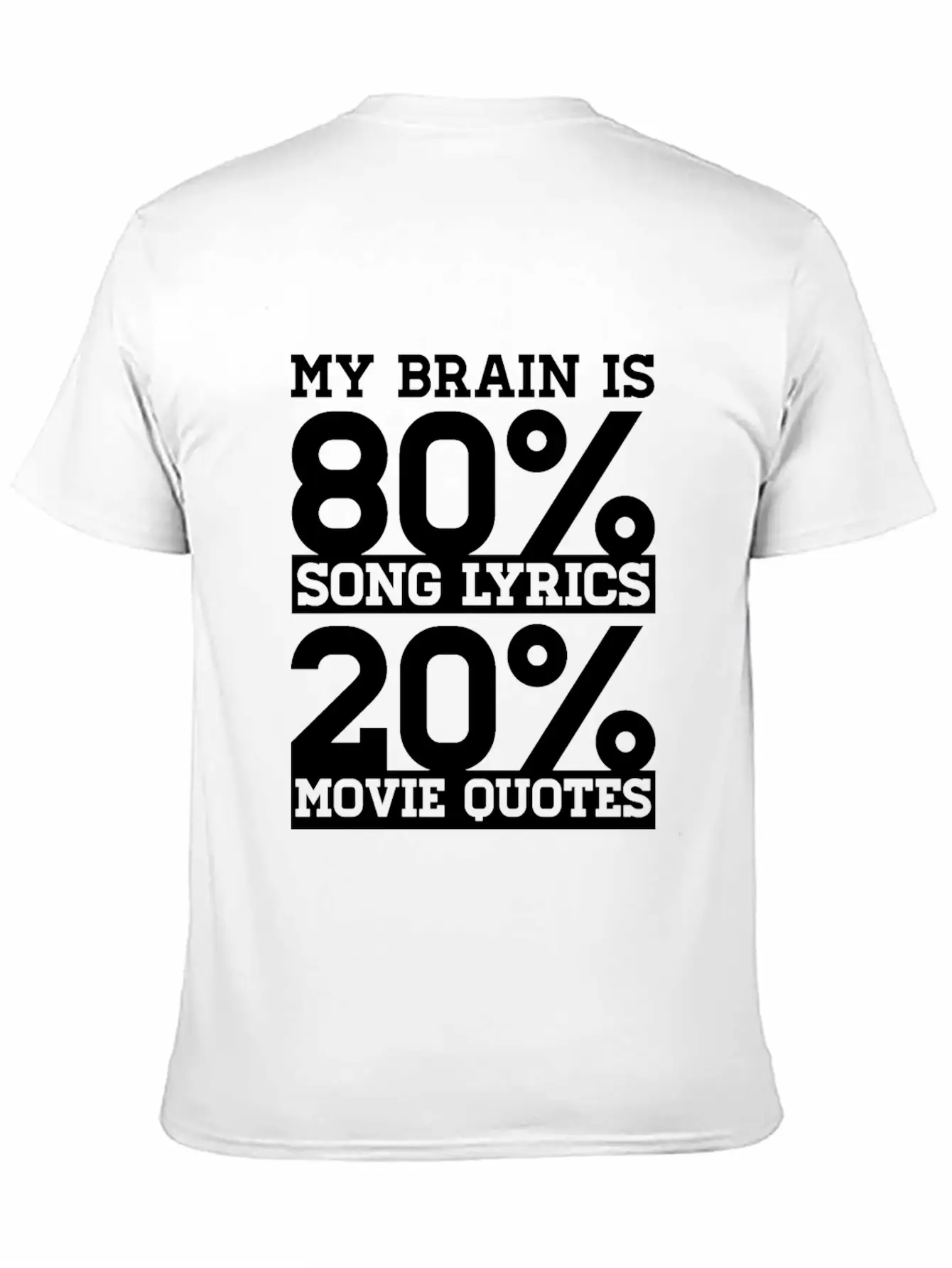 My Brain Is 80% Song Lyrics 20% Movie Quotes Gift Relaxed Everyday Tee – Lightweight And Durable Cotton
