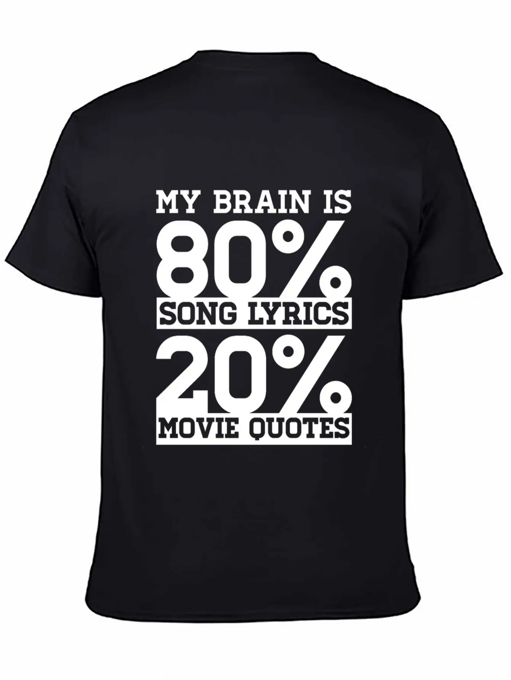 My Brain Is 80% Song Lyrics 20% Movie Quotes Gift Relaxed Everyday Tee – Lightweight And Durable Cotton