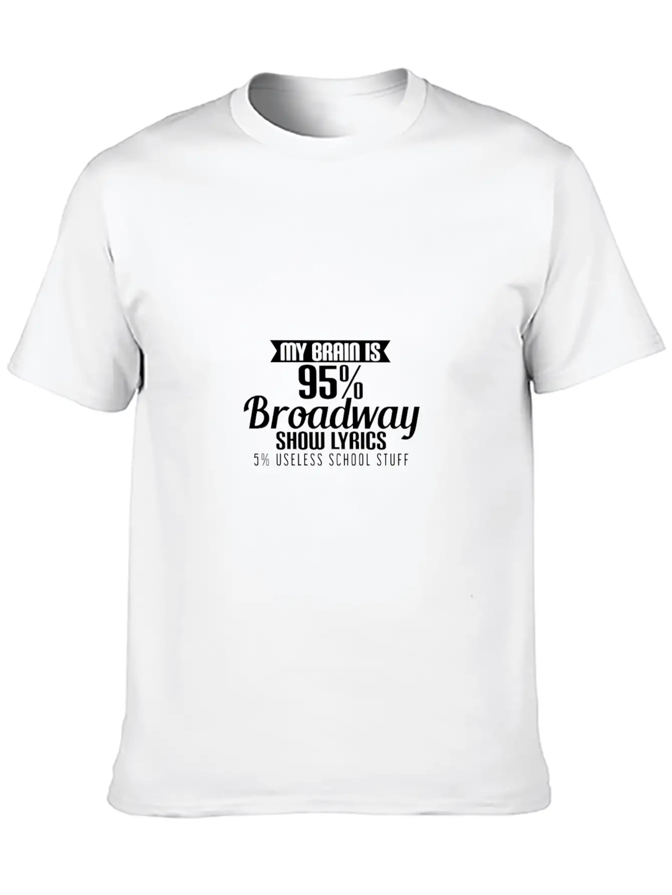 My Brain Is 95% Broadway Show Lyrics 5% Useless Gi Modern Fit Casual T-Shirt – Clean And Versatile Design