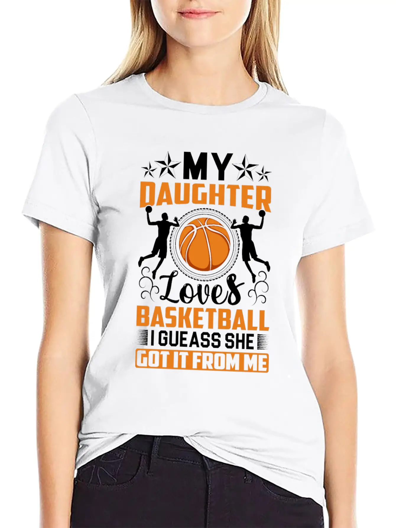 My Daughter Loves Basketball I Gueass She Got It Classic Cotton Tee – Unisex Comfort For Any Season