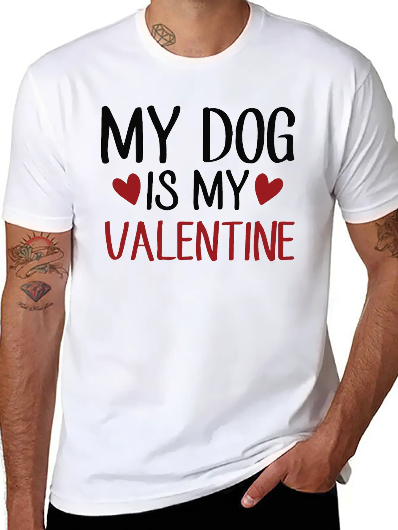 My Dog Is My Valentine Stylish Everyday T-Shirt – Unisex Basic Cotton Tee