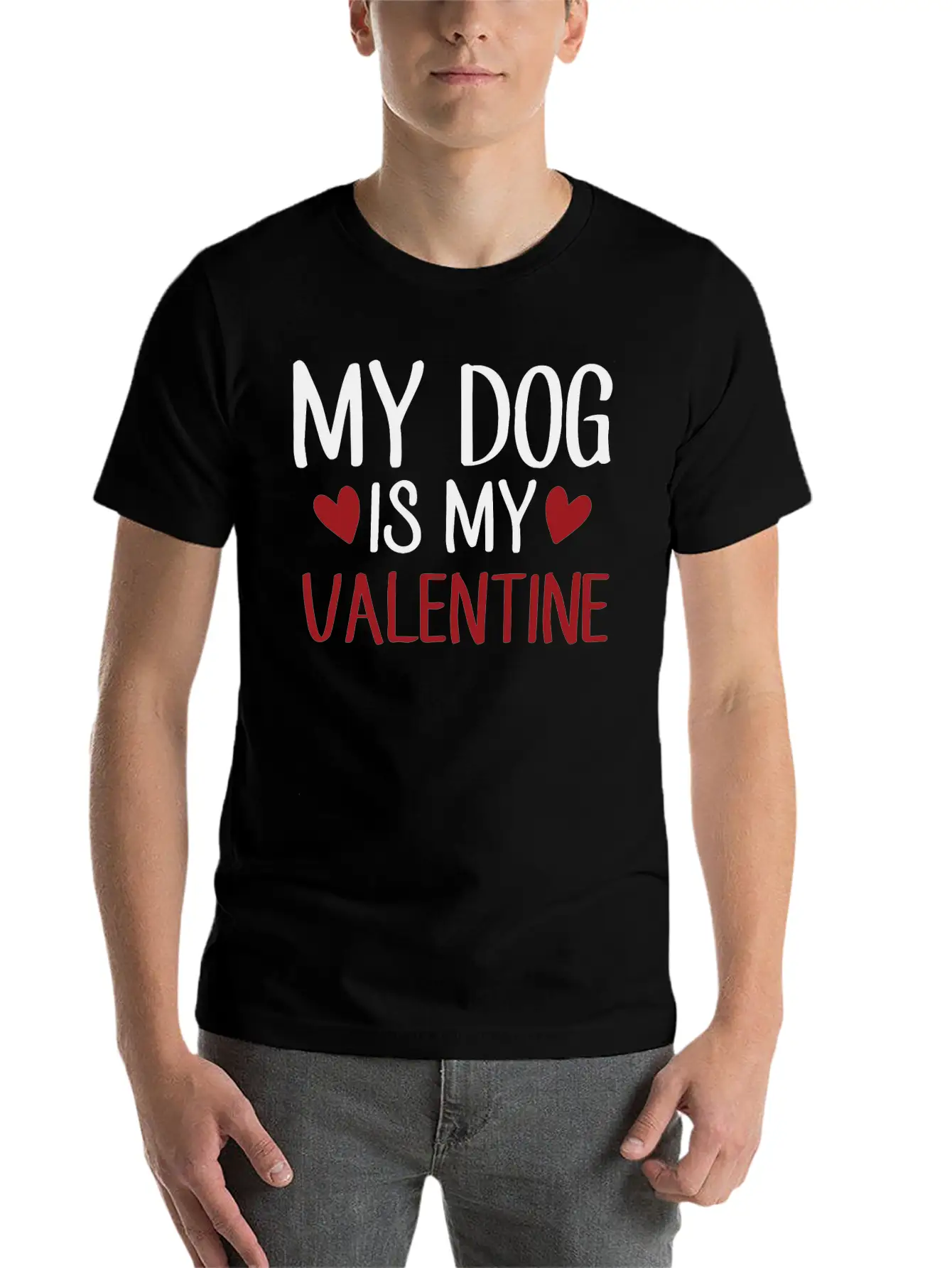 My Dog Is My Valentine Stylish Everyday T-Shirt – Unisex Basic Cotton Tee