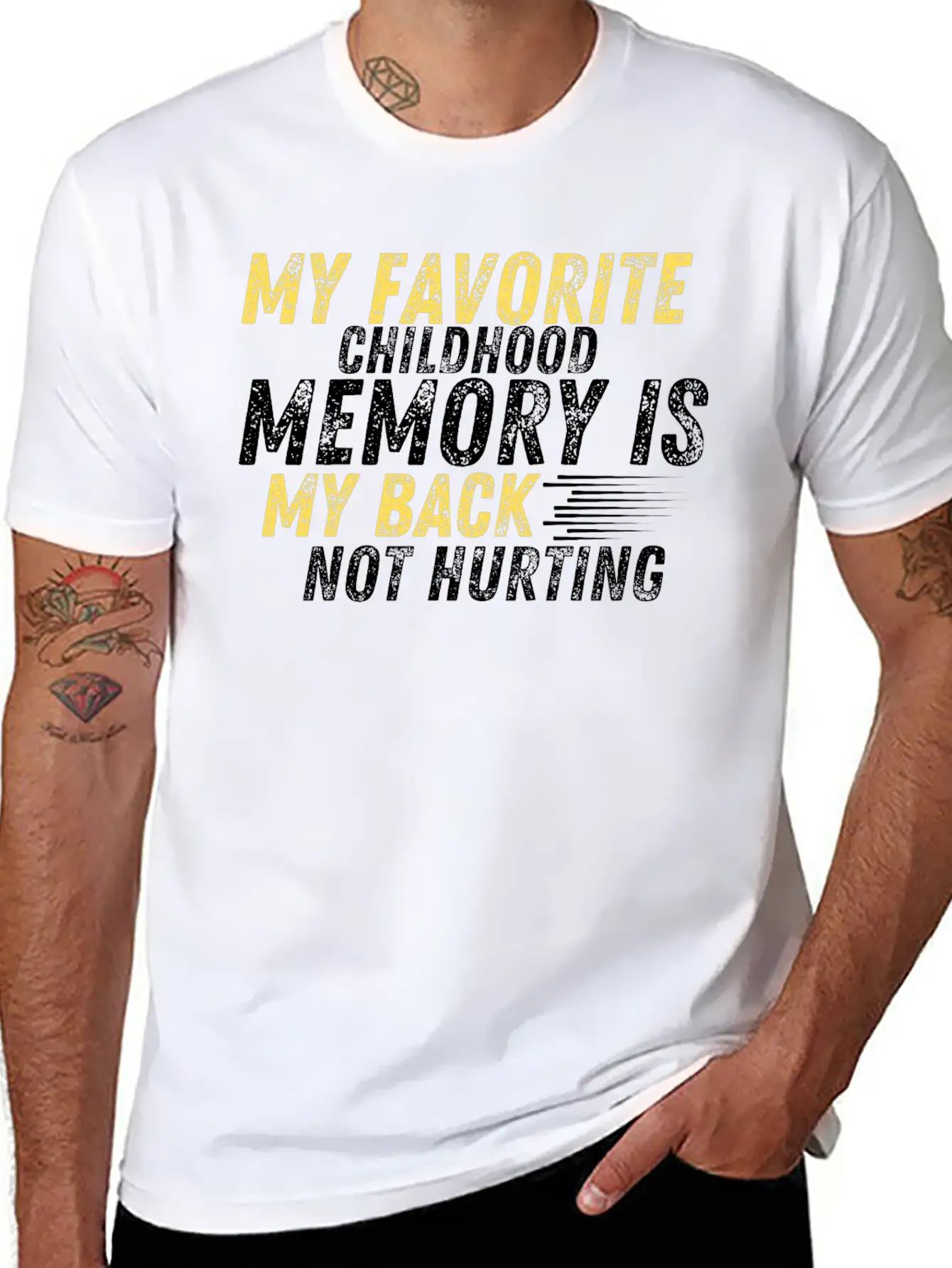 MY FAVORITE CHILDHOOD MEMORY IS MY BACK NOT HURTIN Unisex Casual T-Shirt – Clean Design For Daily Comfort