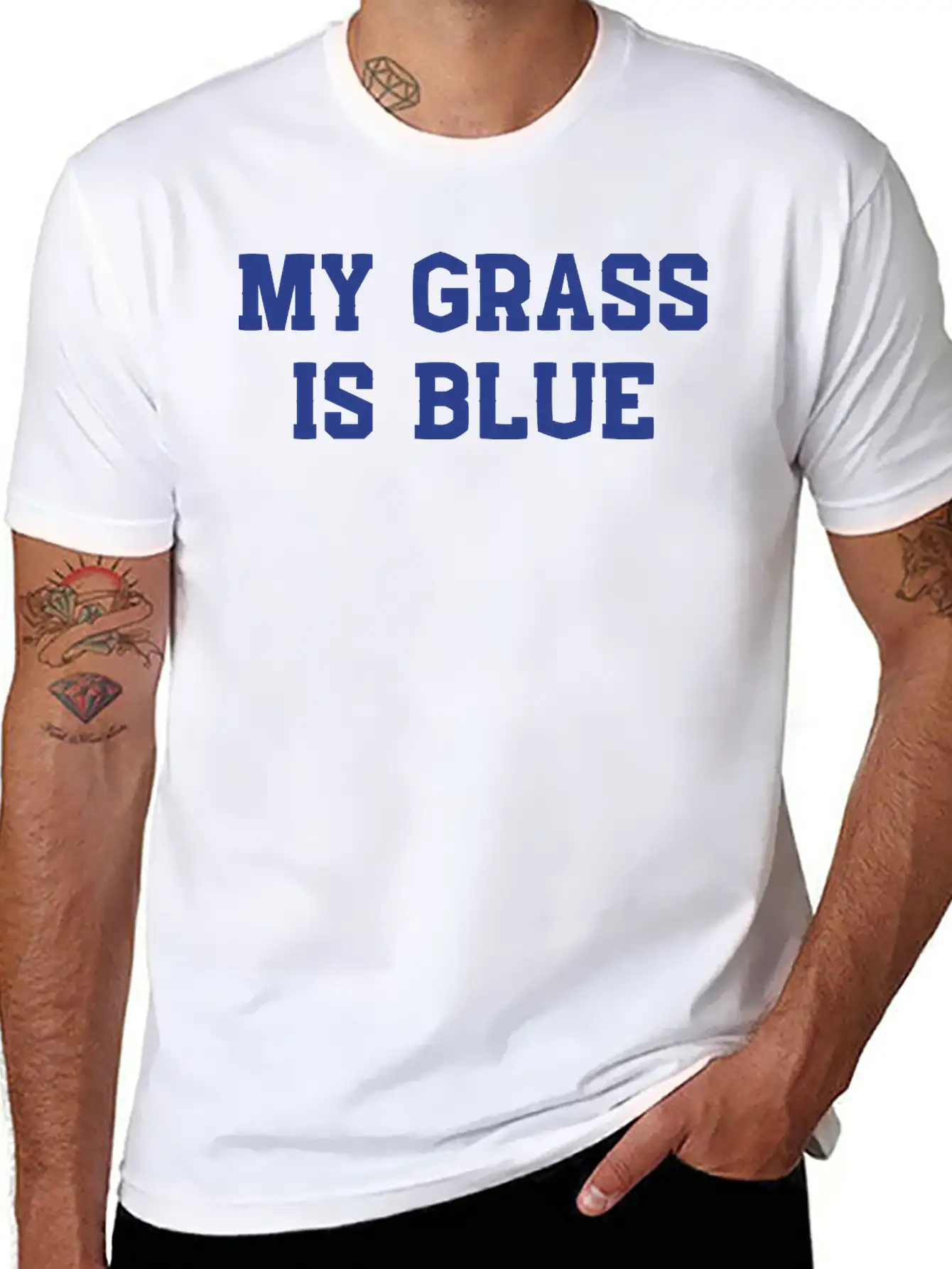 My Grass Is Blue Classic Cotton Tee – Unisex Comfort For Any Season