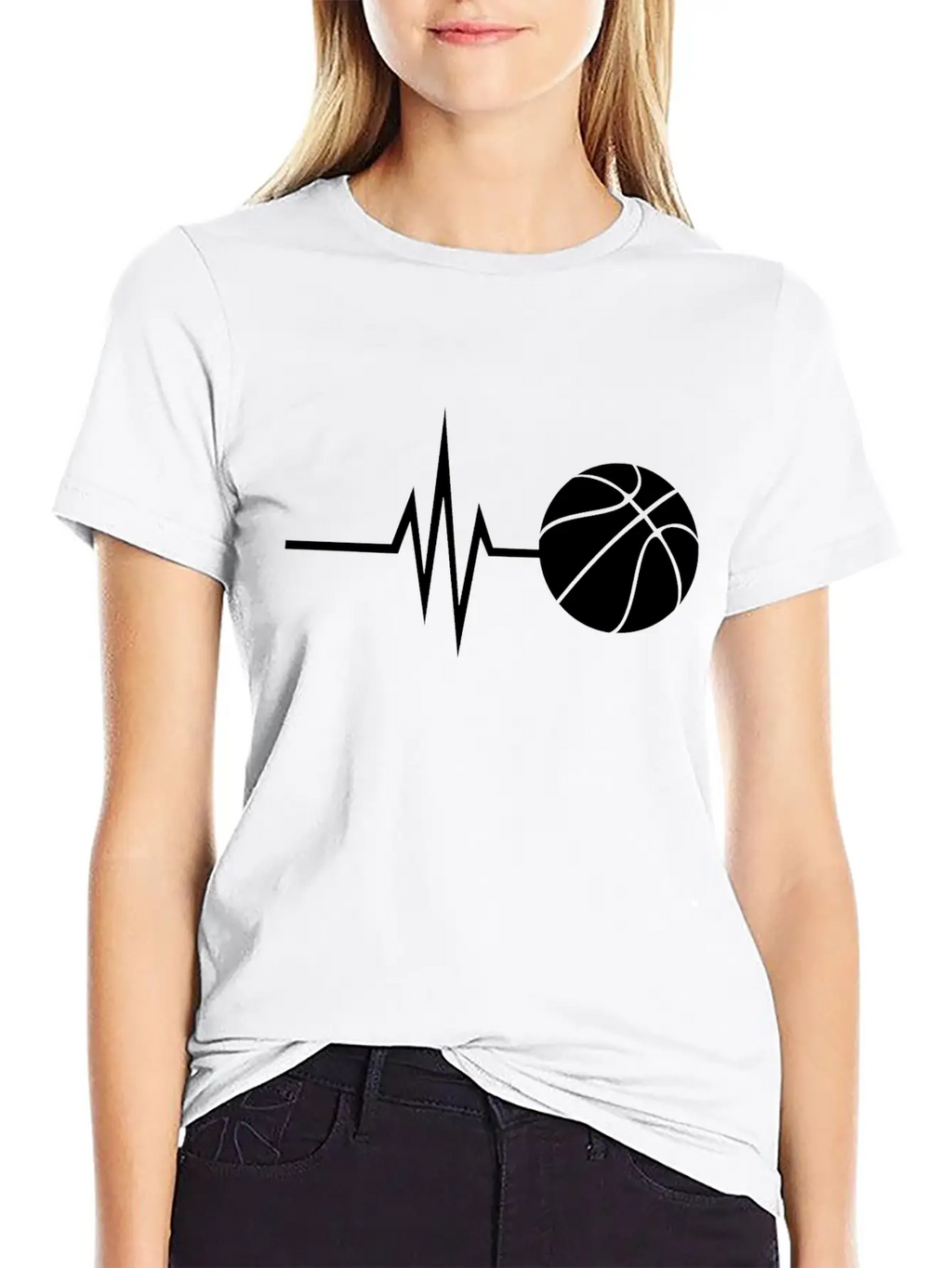 My Heart Beats For Basketball - Sports Fitness Basic Graphic T-Shirt – Daily Comfort In Soft Cotton