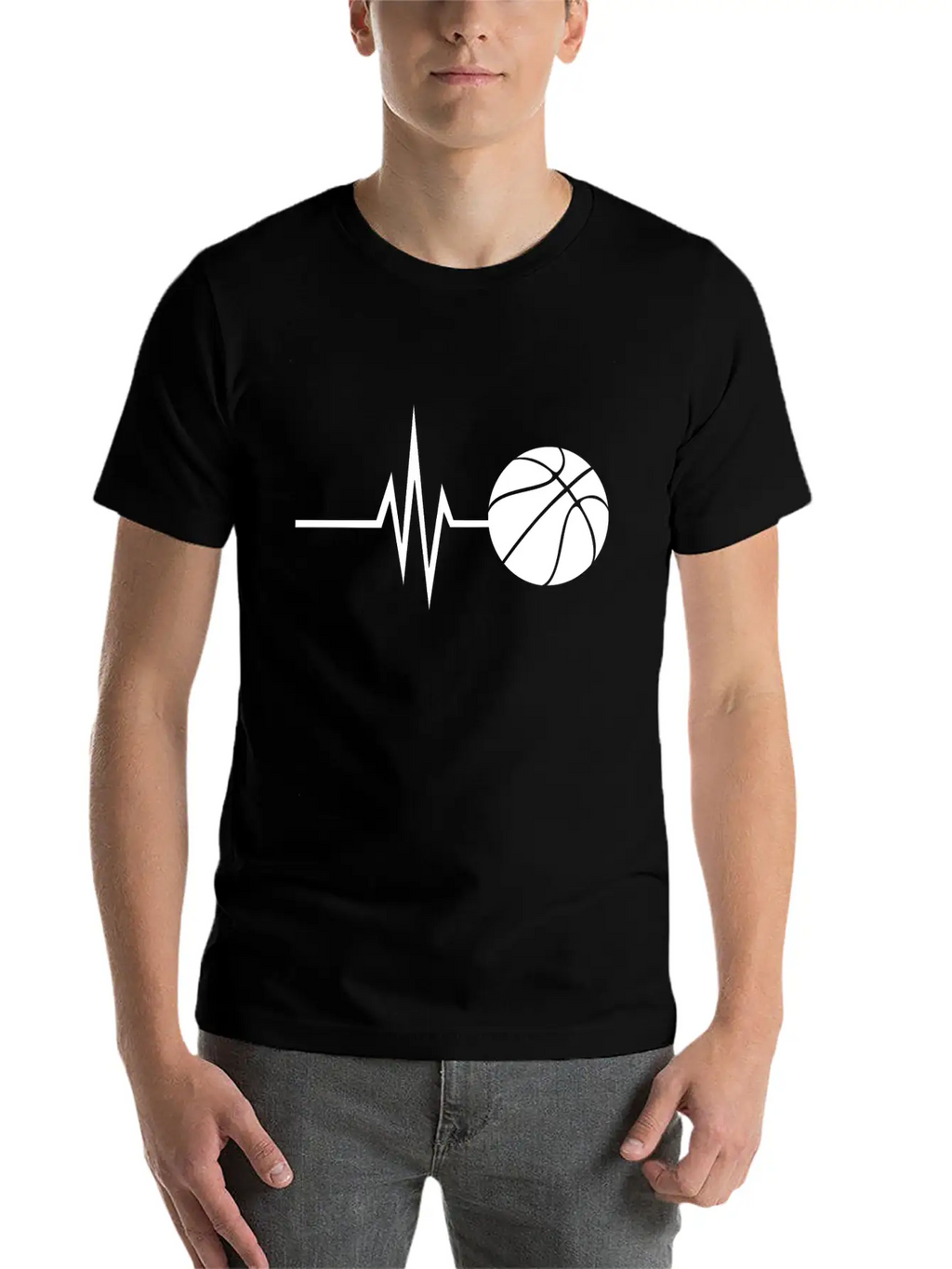 My Heart Beats For Basketball - Sports Fitness Basic Graphic T-Shirt – Daily Comfort In Soft Cotton