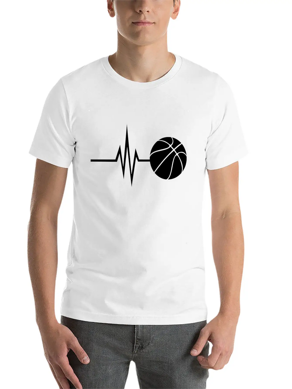 My Heart Beats For Basketball - Sports Fitness Basic Graphic T-Shirt – Daily Comfort In Soft Cotton