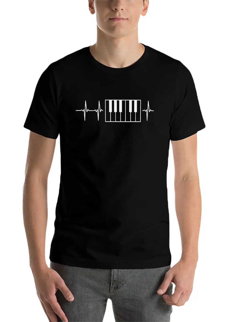 My Heart Beats For Pianos Stylish Everyday T-Shirt – Unisex Basic Cotton Tee