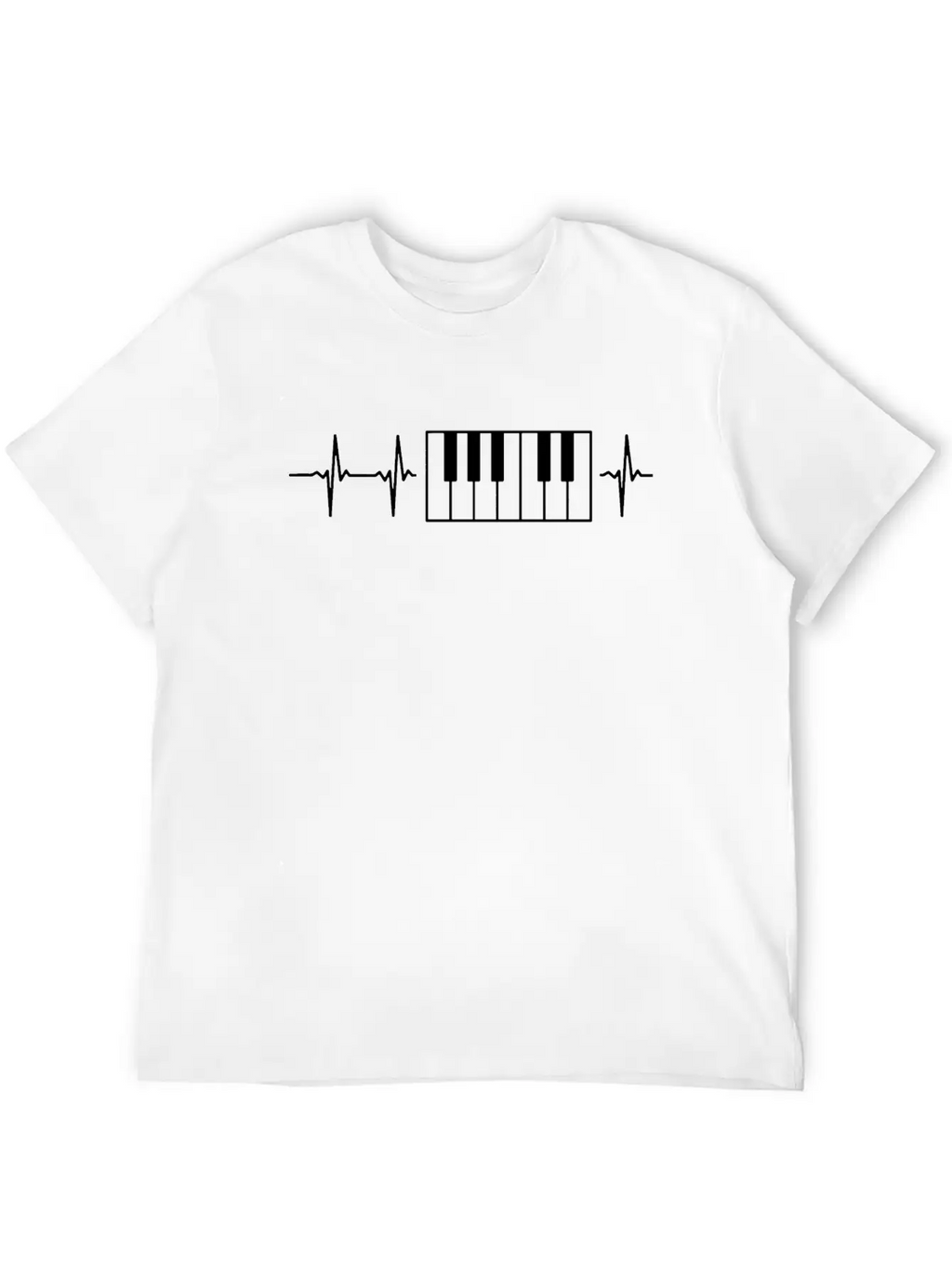 My Heart Beats For Pianos Stylish Everyday T-Shirt – Unisex Basic Cotton Tee