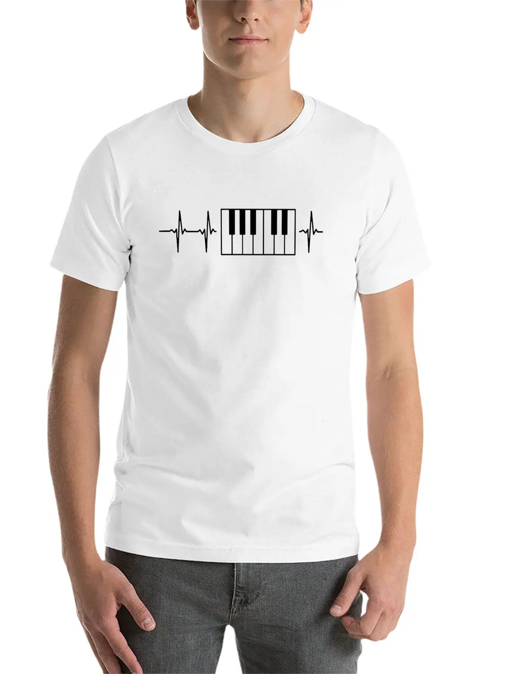 My Heart Beats For Pianos Stylish Everyday T-Shirt – Unisex Basic Cotton Tee