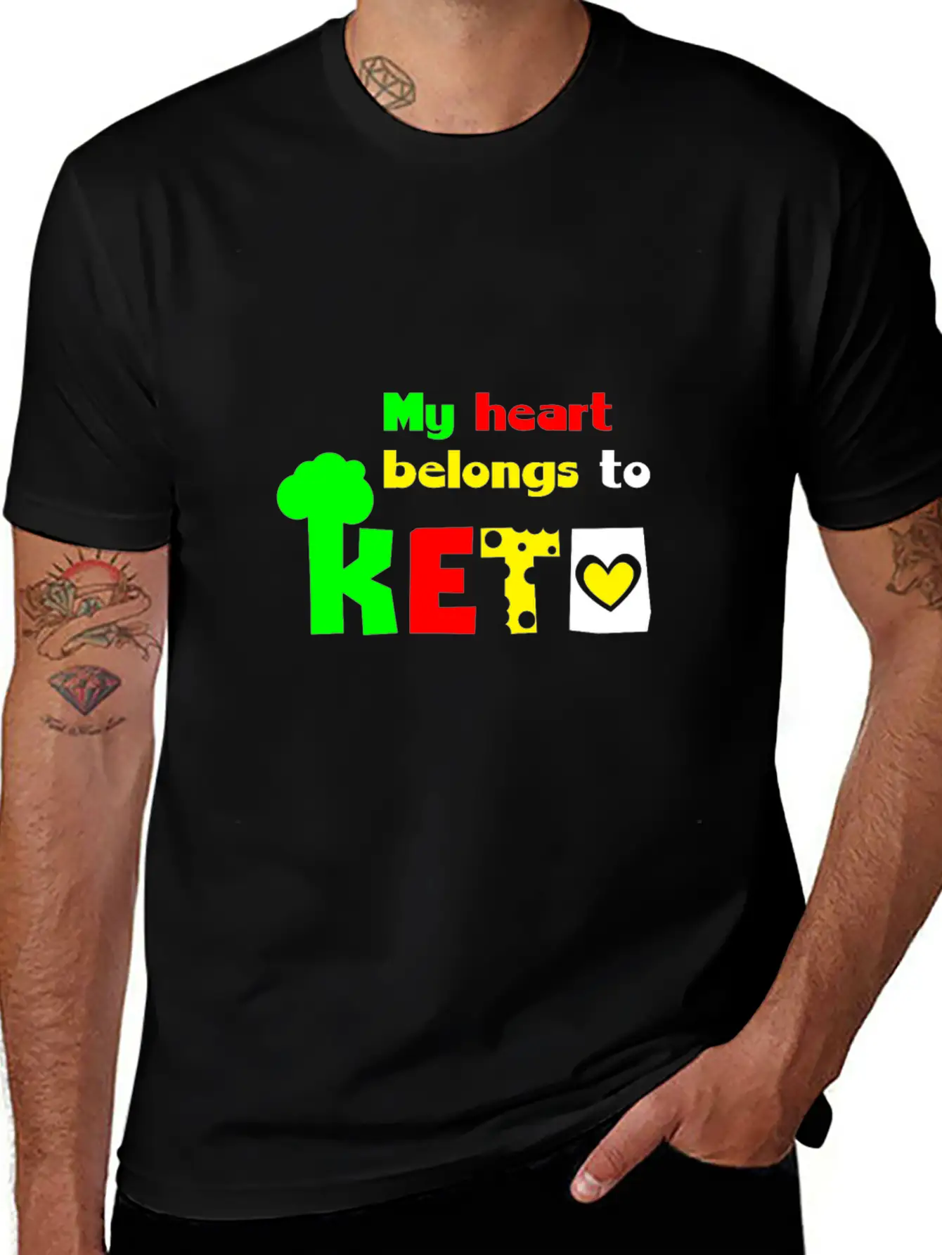 My Heart Belongs To Keto T-Shirt St. Valentine's D Basic Graphic T-Shirt – Daily Comfort In Soft Cotton