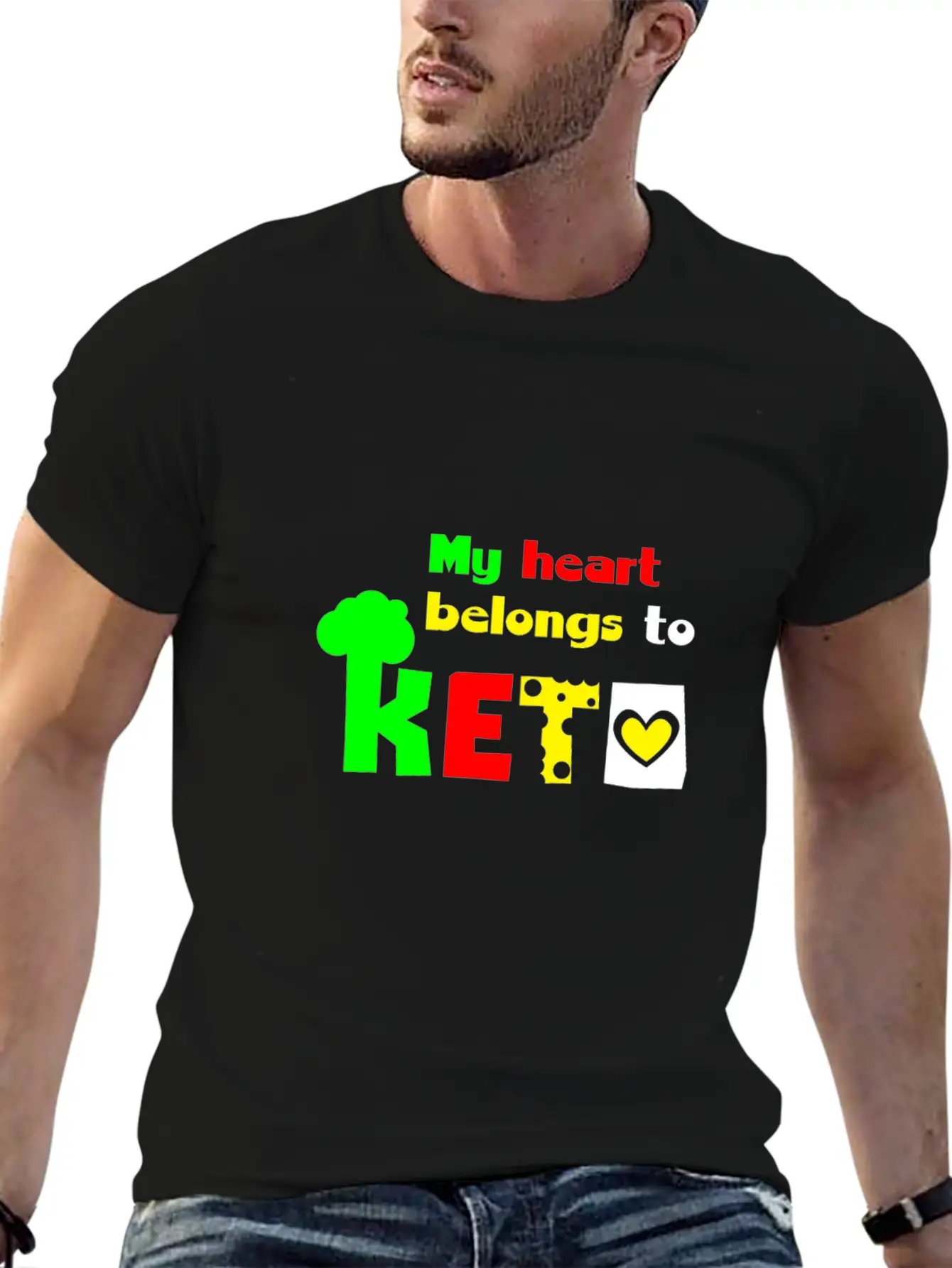 My Heart Belongs To Keto T-Shirt St. Valentine's D Basic Graphic T-Shirt – Daily Comfort In Soft Cotton