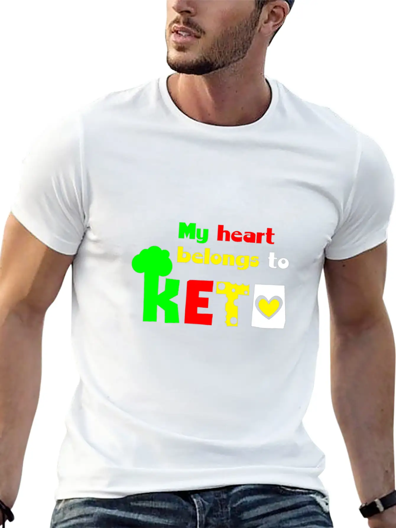 My Heart Belongs To Keto T-Shirt St. Valentine's D Basic Graphic T-Shirt – Daily Comfort In Soft Cotton