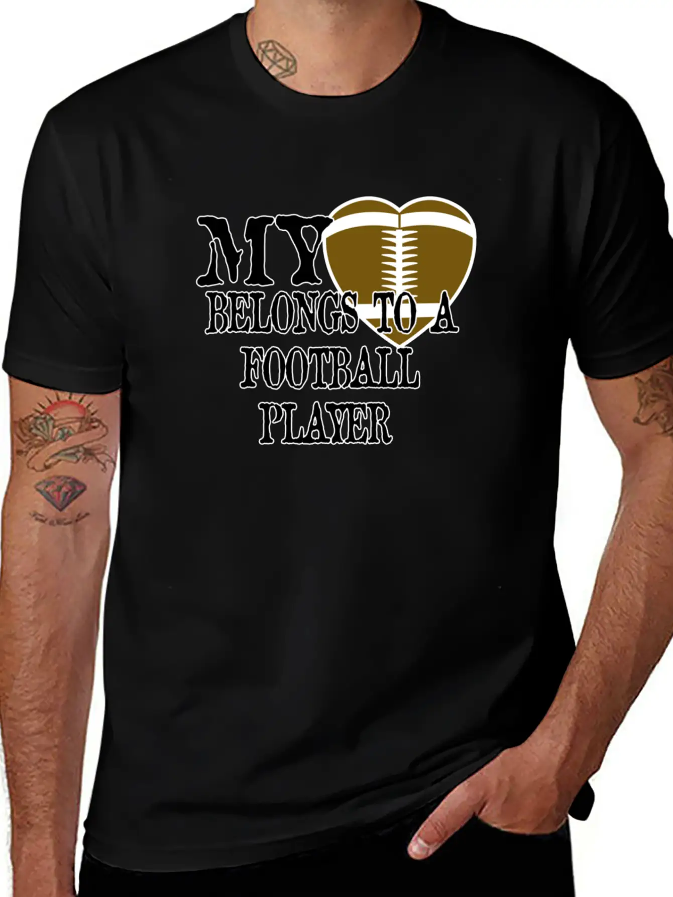 My Heart Football Classic Cotton Tee – Unisex Comfort For Any Season