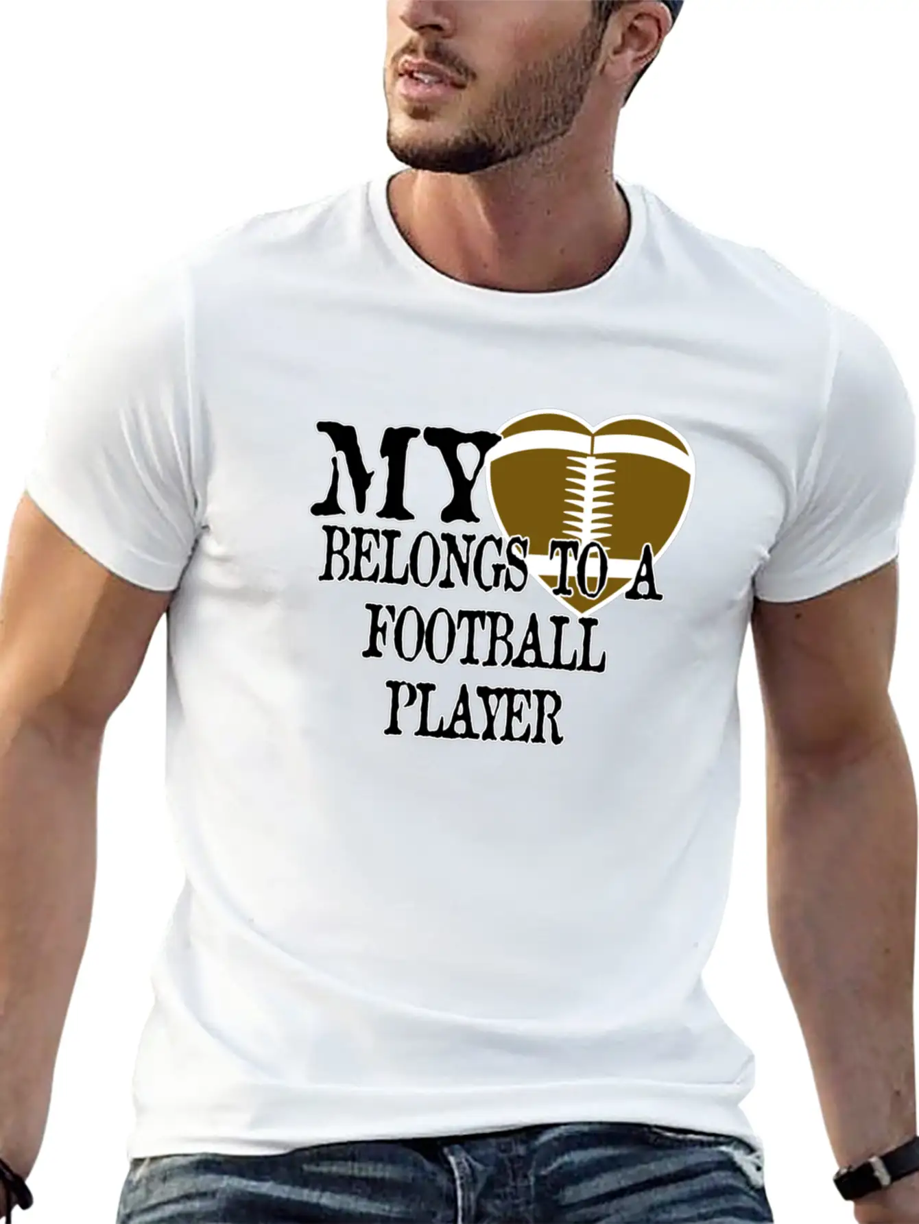 My Heart Football Classic Cotton Tee – Unisex Comfort For Any Season
