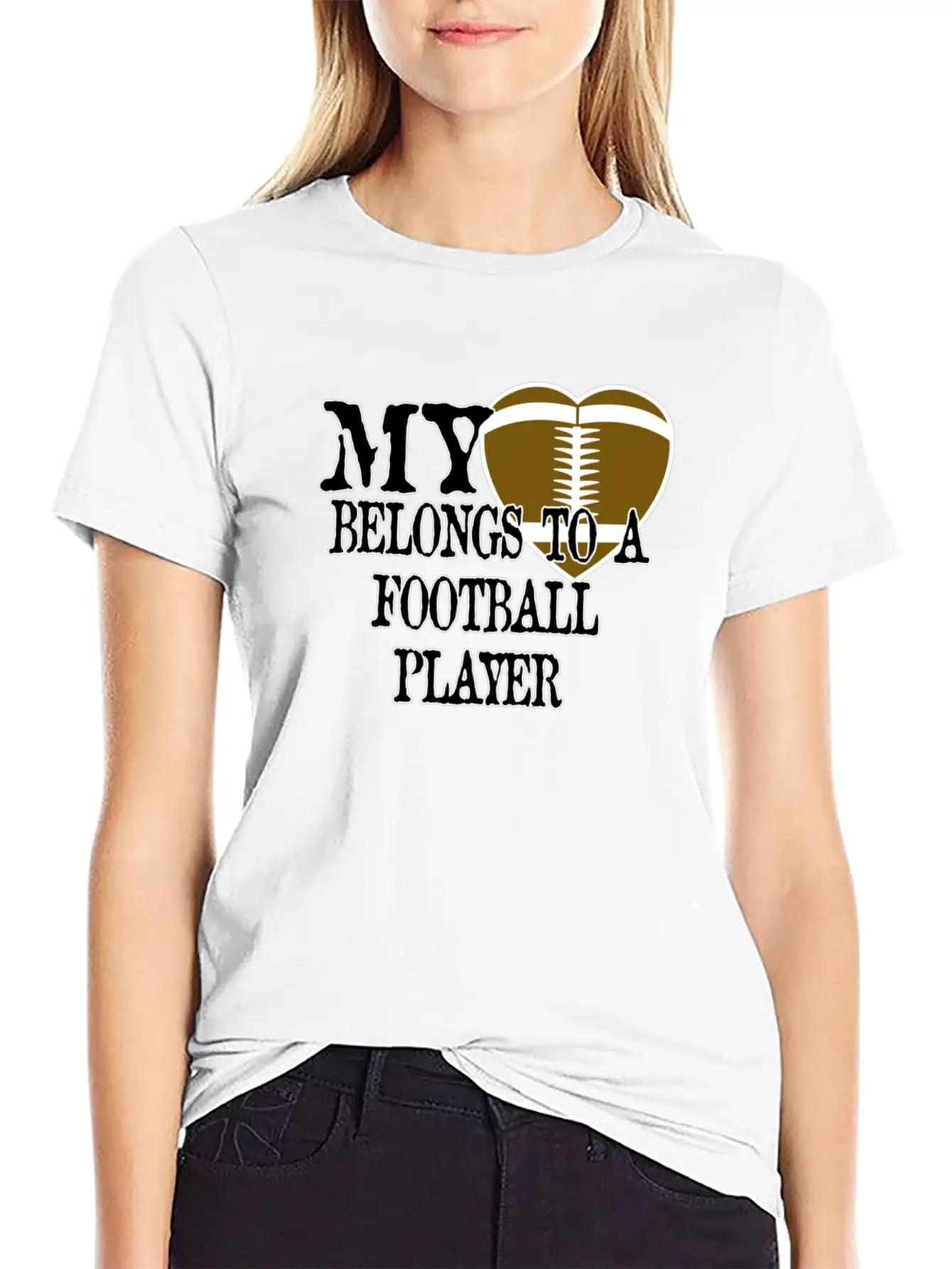My Heart Football Classic Cotton Tee – Unisex Comfort For Any Season