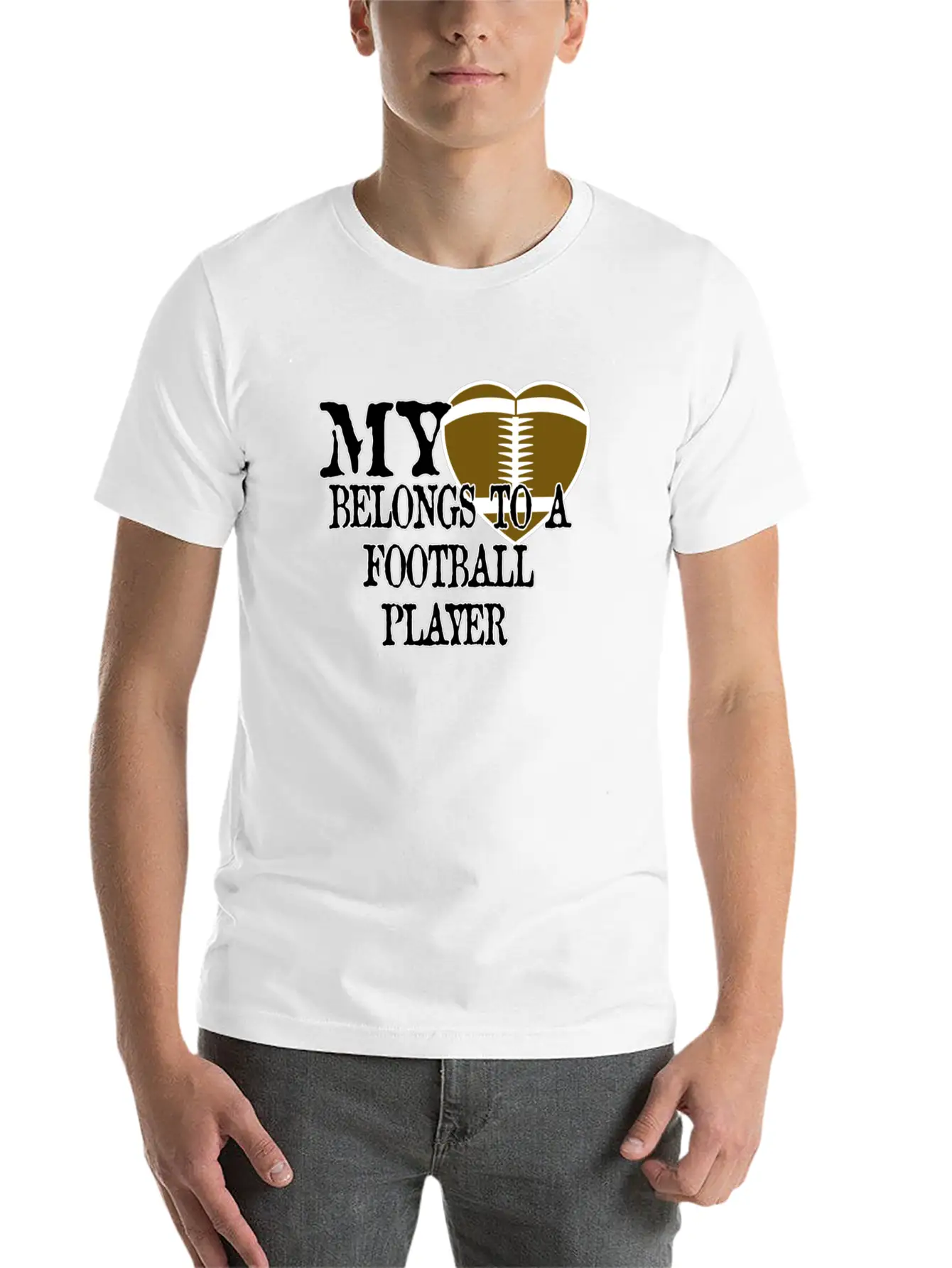 My Heart Football Classic Cotton Tee – Unisex Comfort For Any Season