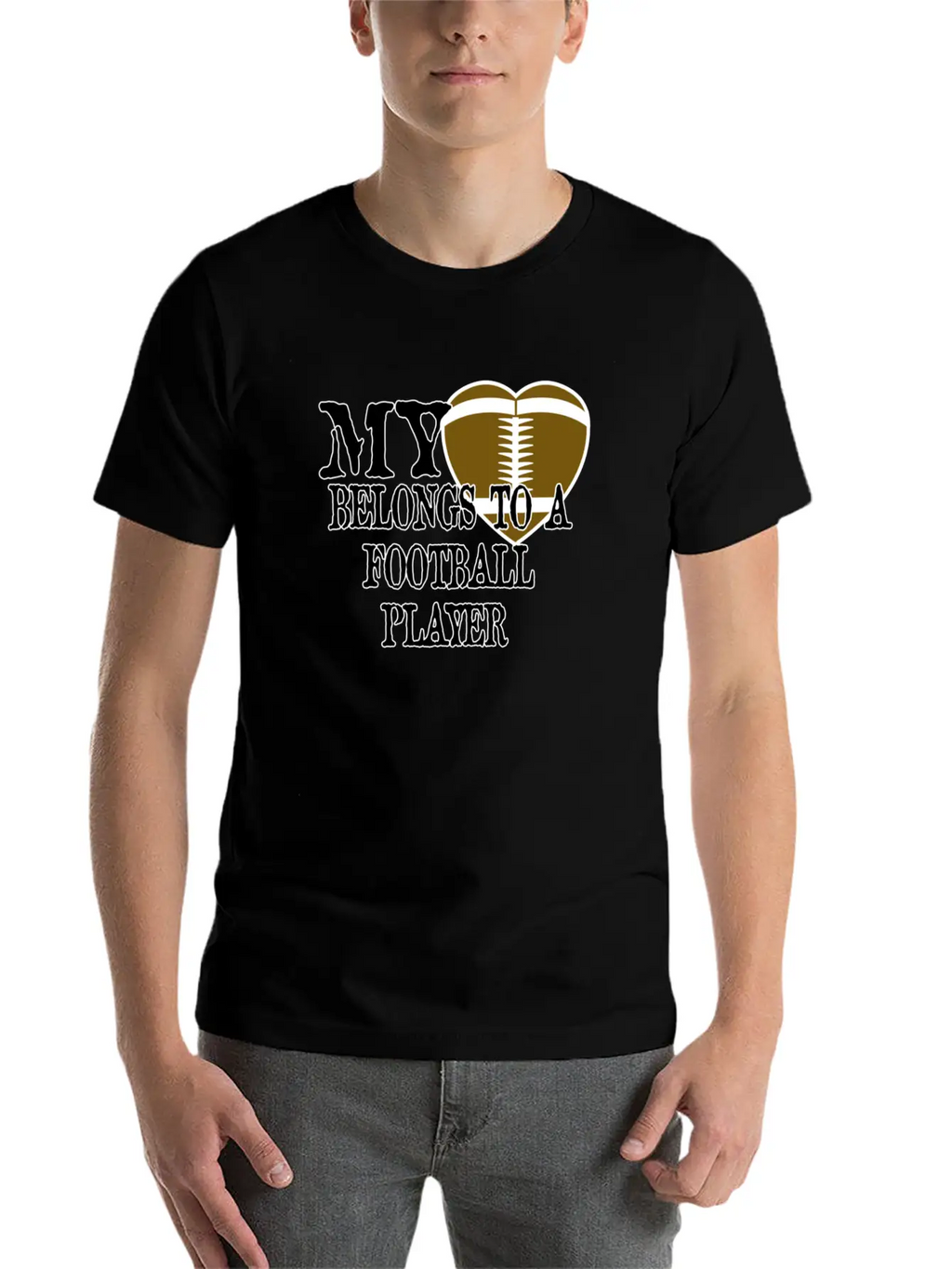 My Heart Football Classic Cotton Tee – Unisex Comfort For Any Season