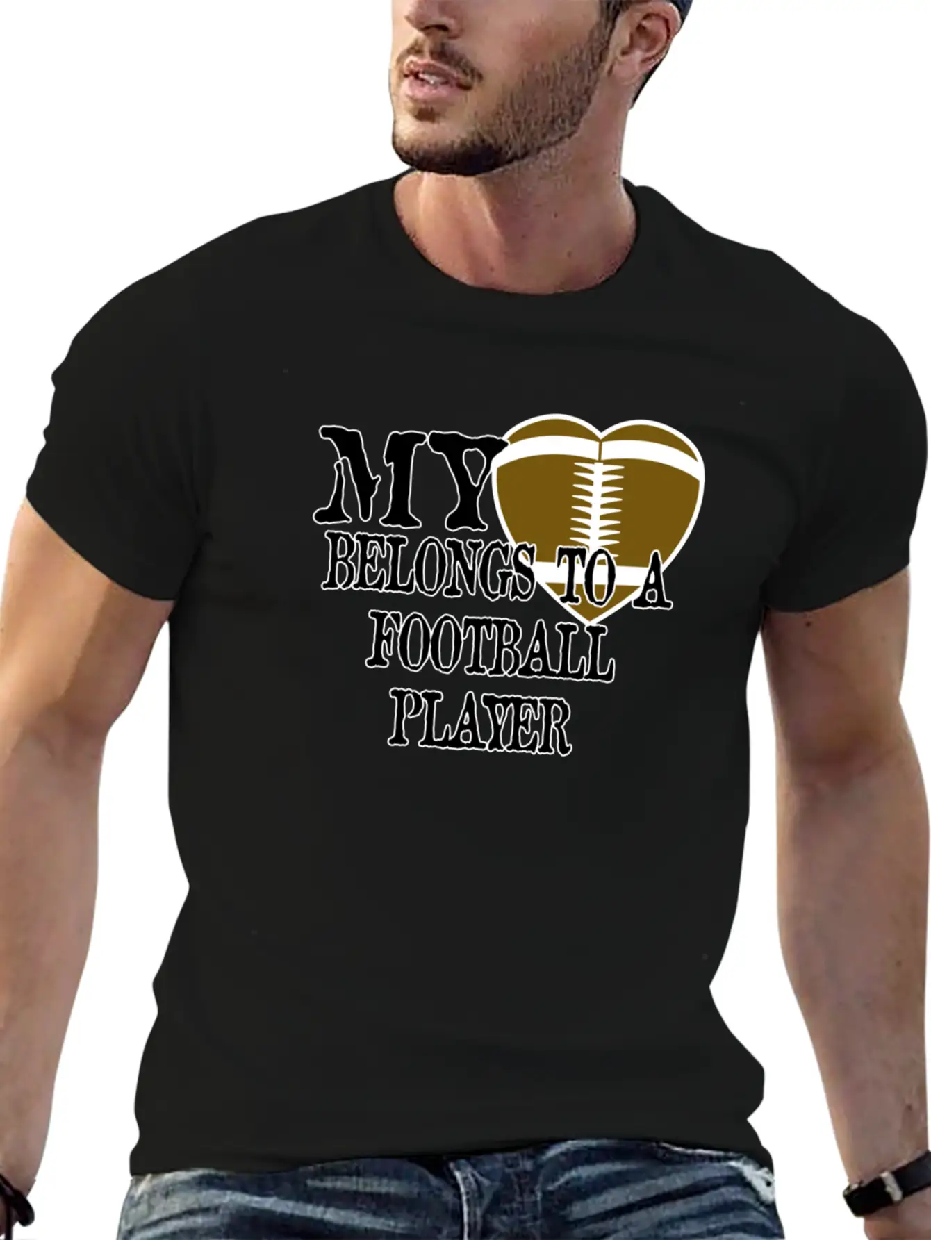 My Heart Football Classic Cotton Tee – Unisex Comfort For Any Season