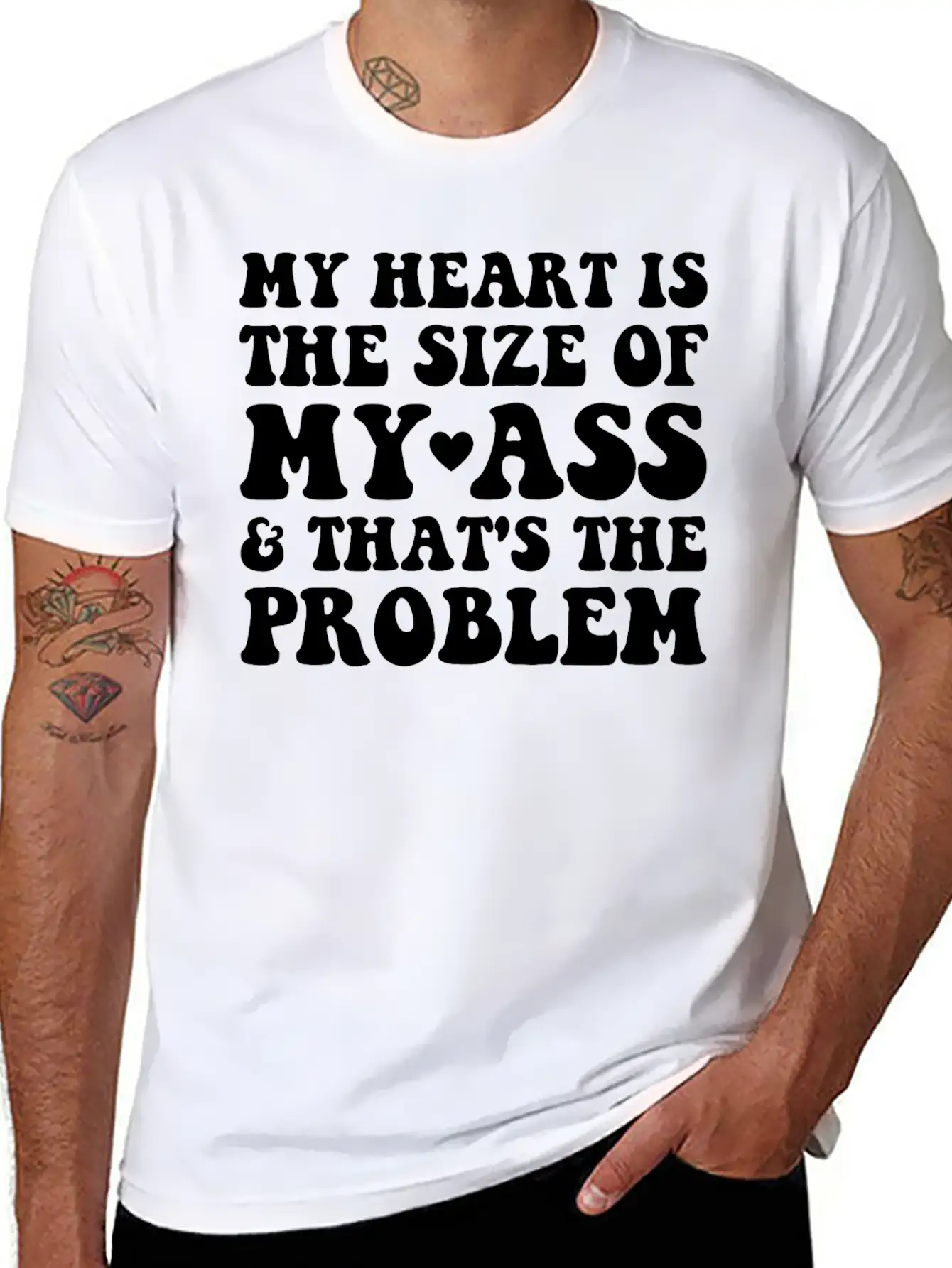 My Heart Is The SIze Of My Ass That's The Problem Essential Cotton Tee For Daily Outfits – Unisex Style