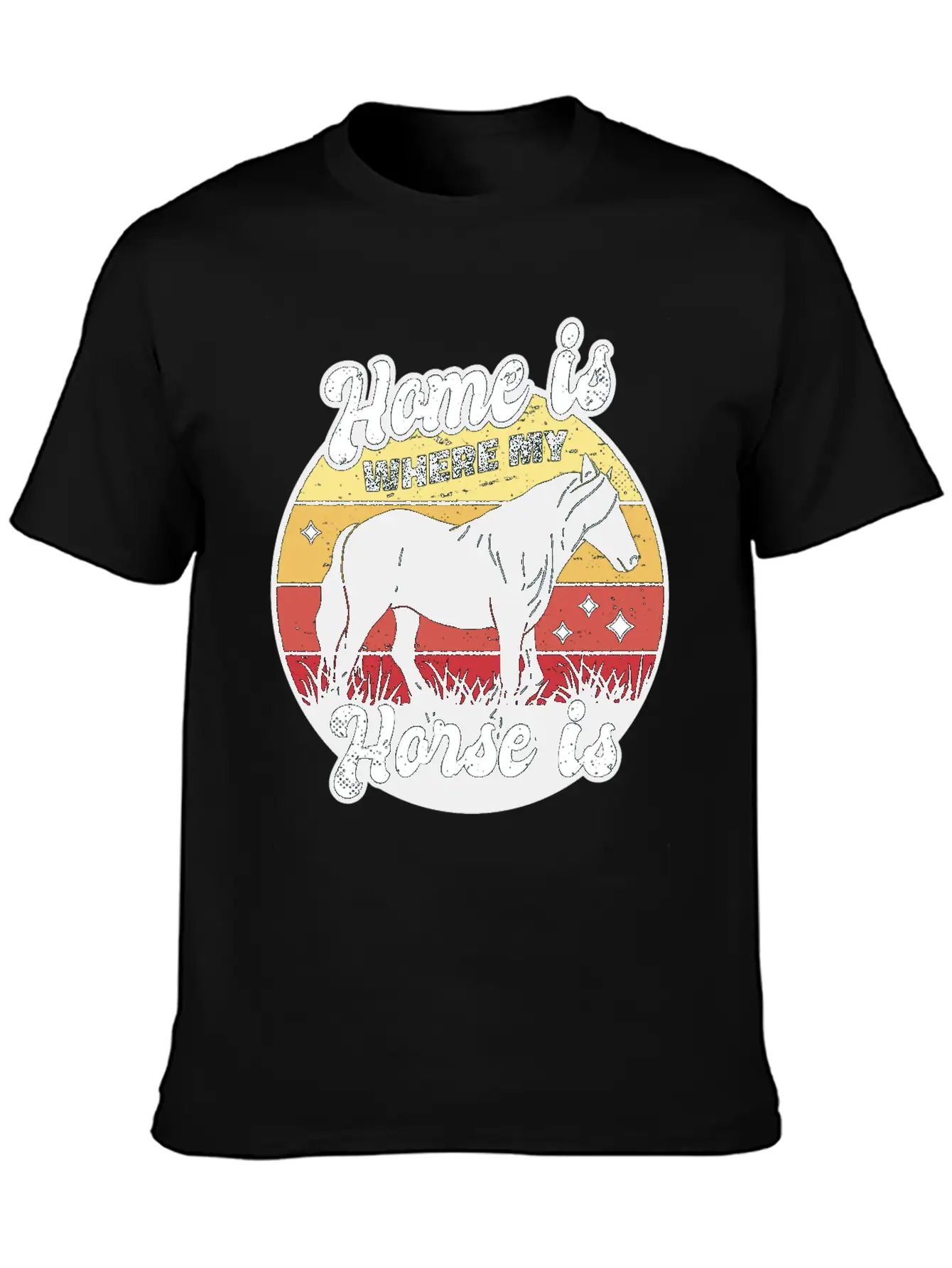 My Home Is Where My Horse Apparel For Horse Lover Relaxed Everyday Tee – Lightweight And Durable Cotton