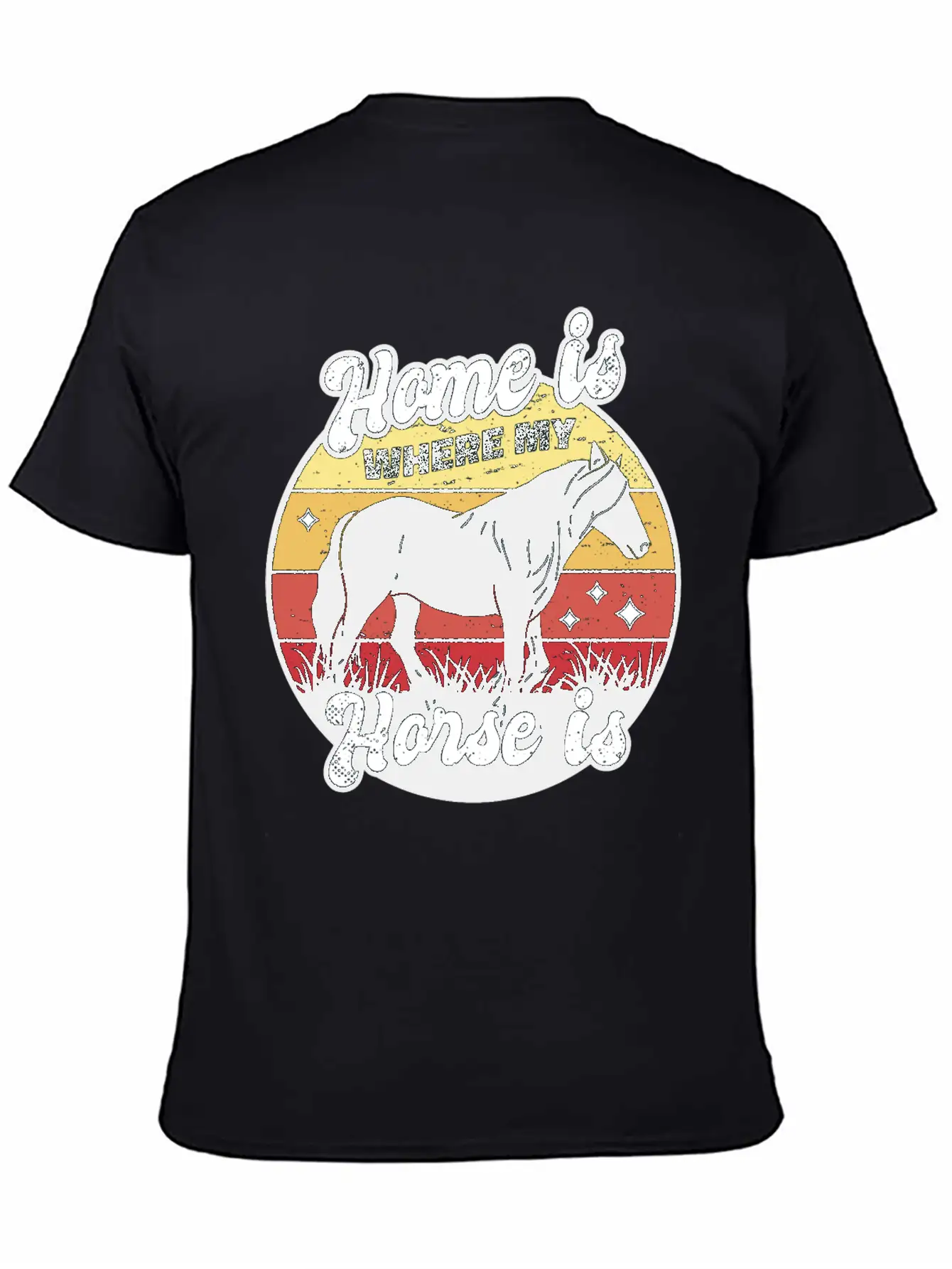 My Home Is Where My Horse Apparel For Horse Lover Relaxed Everyday Tee – Lightweight And Durable Cotton
