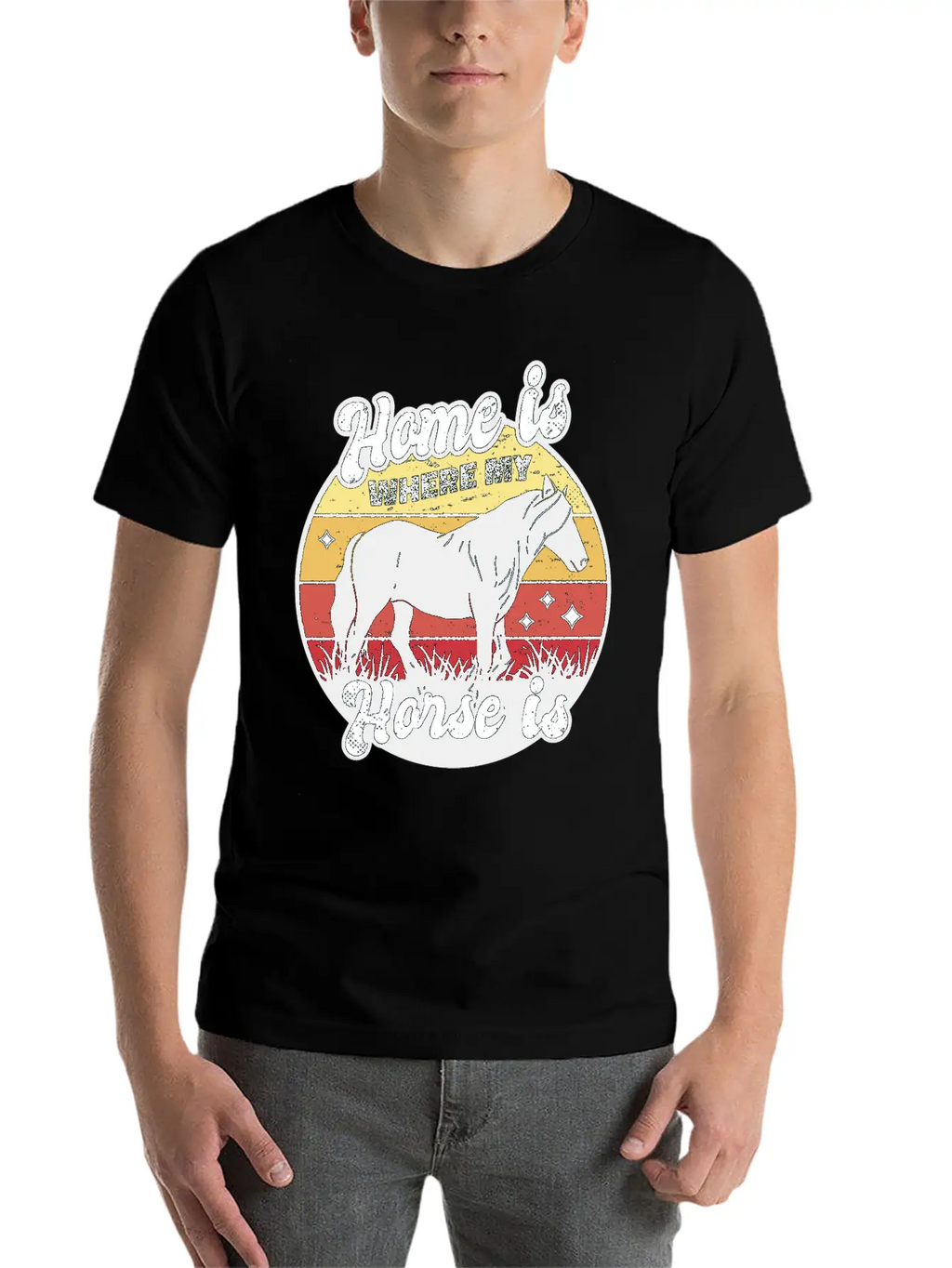 My Home Is Where My Horse Apparel For Horse Lover Relaxed Everyday Tee – Lightweight And Durable Cotton