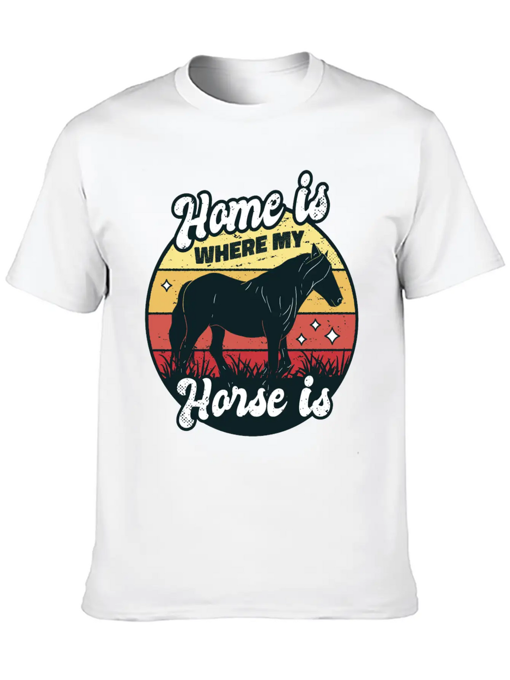 My Home Is Where My Horse Apparel For Horse Lover Relaxed Everyday Tee – Lightweight And Durable Cotton