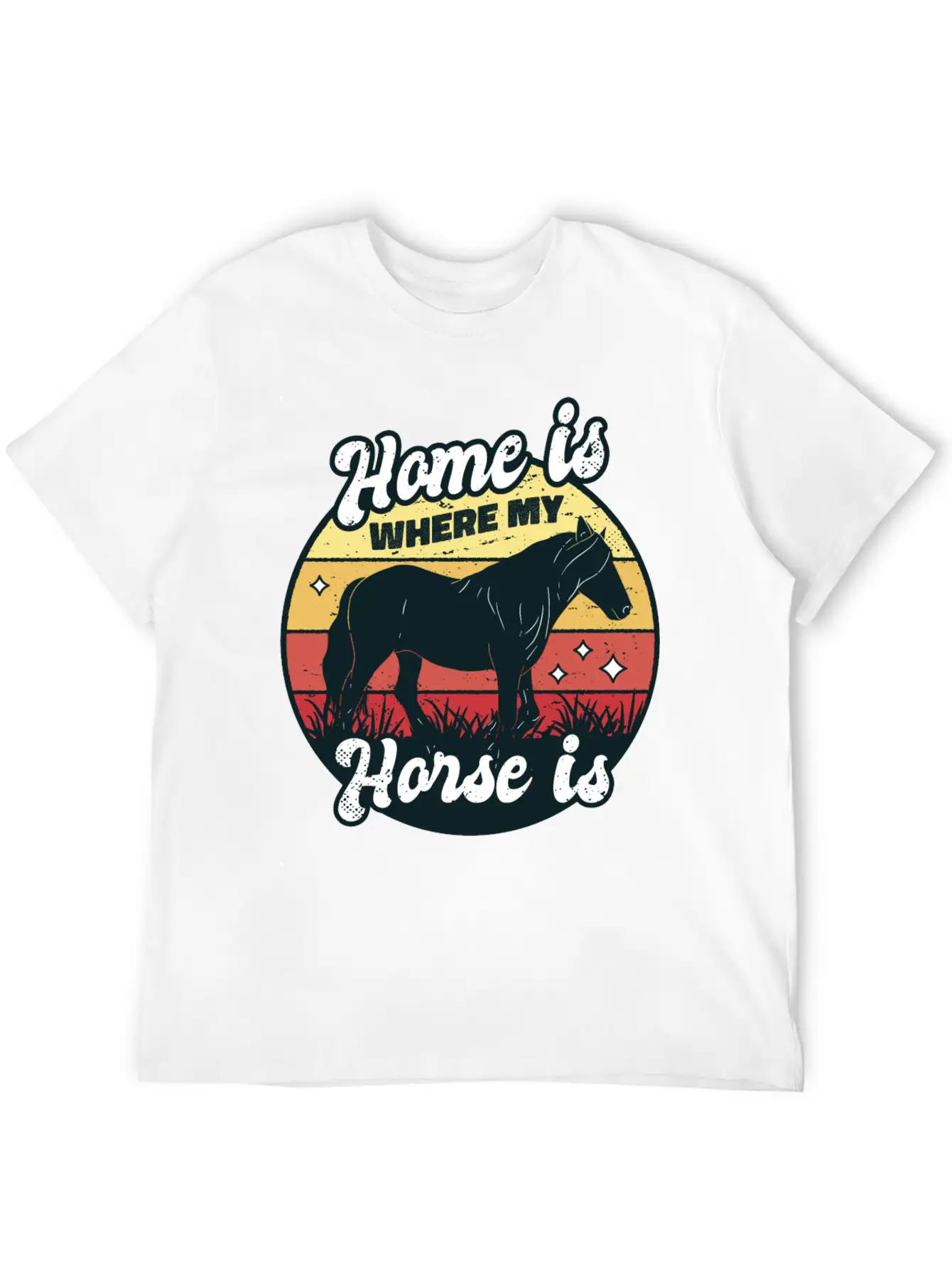 My Home Is Where My Horse Apparel For Horse Lover Relaxed Everyday Tee – Lightweight And Durable Cotton