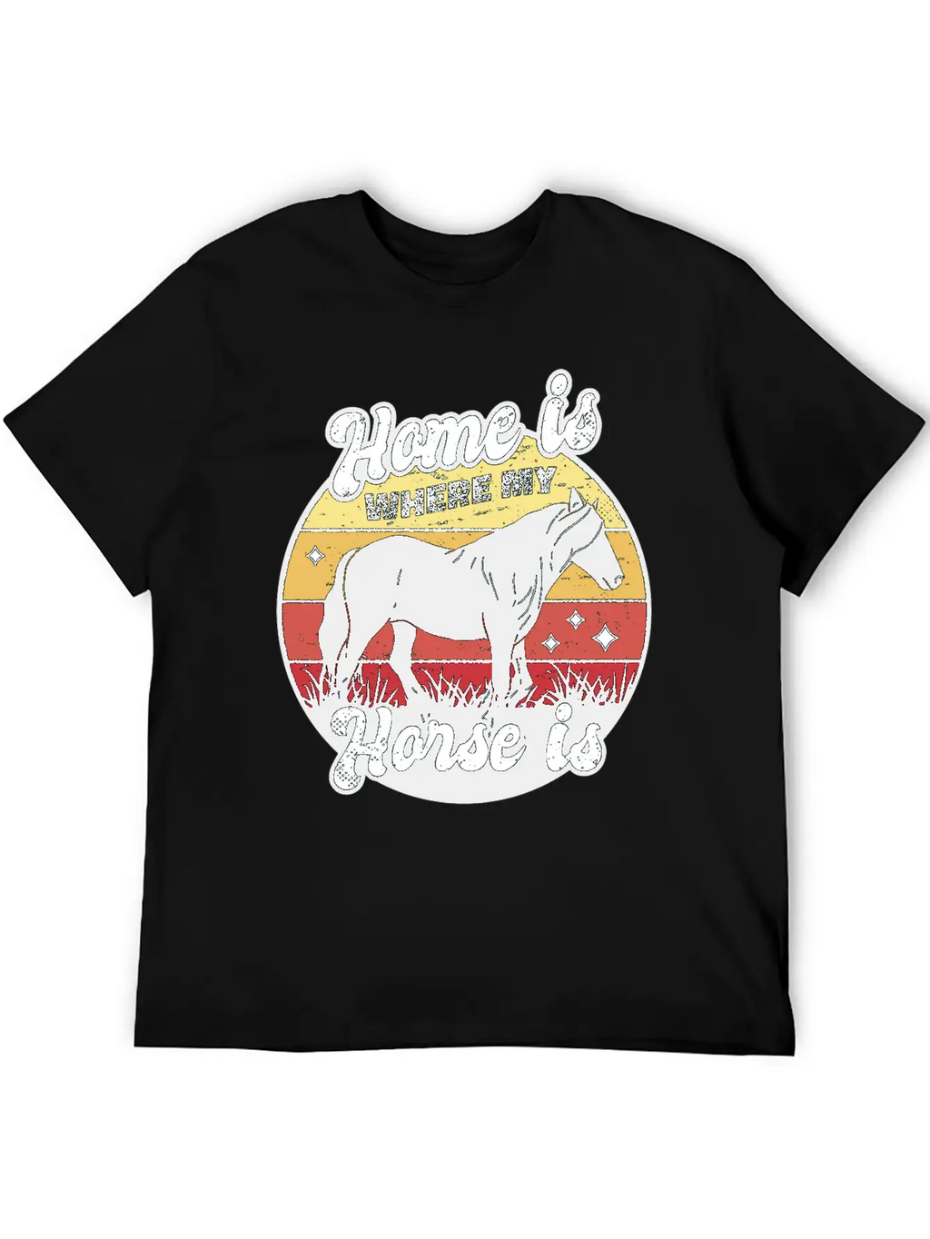 My Home Is Where My Horse Apparel For Horse Lover Relaxed Everyday Tee – Lightweight And Durable Cotton
