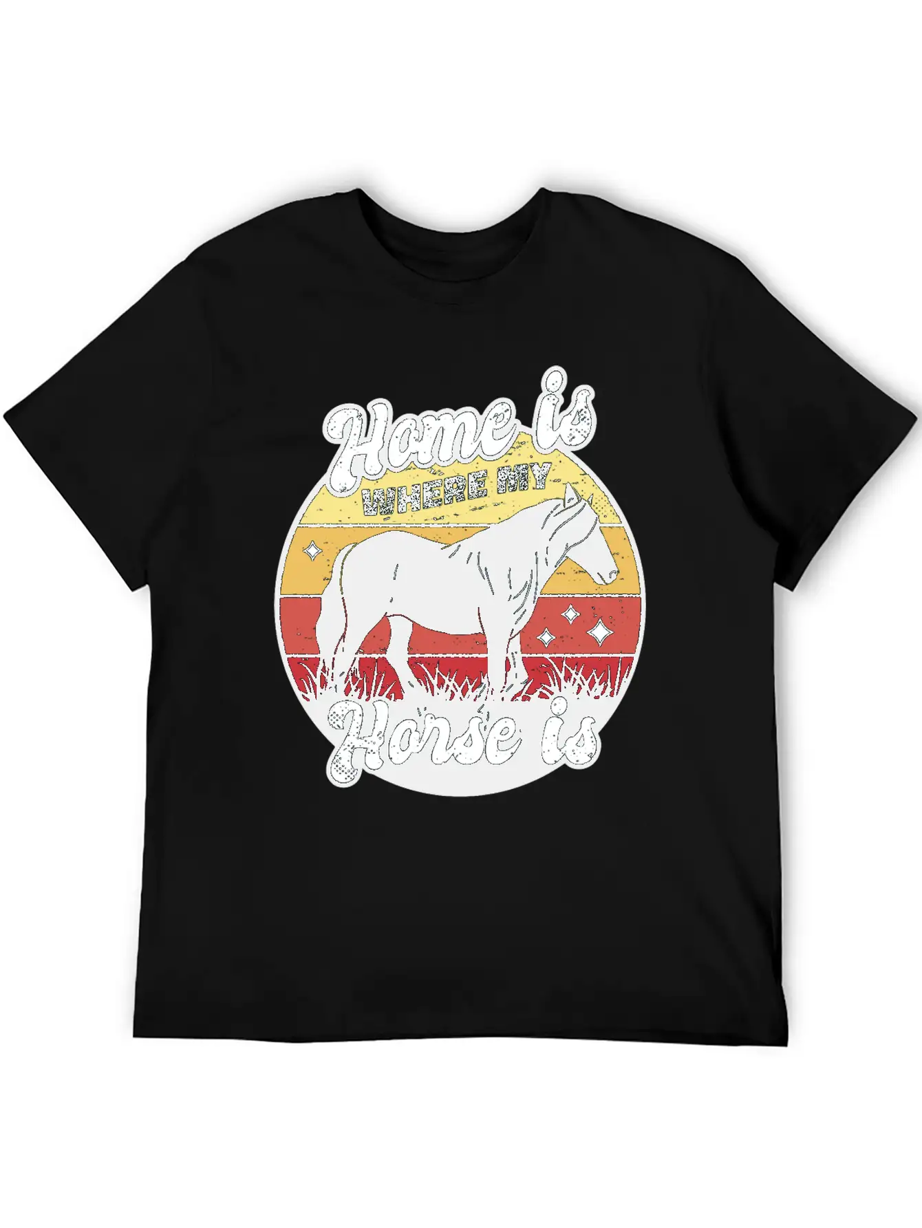 My Home Is Where My Horse Apparel For Horse Lover Relaxed Everyday Tee – Lightweight And Durable Cotton