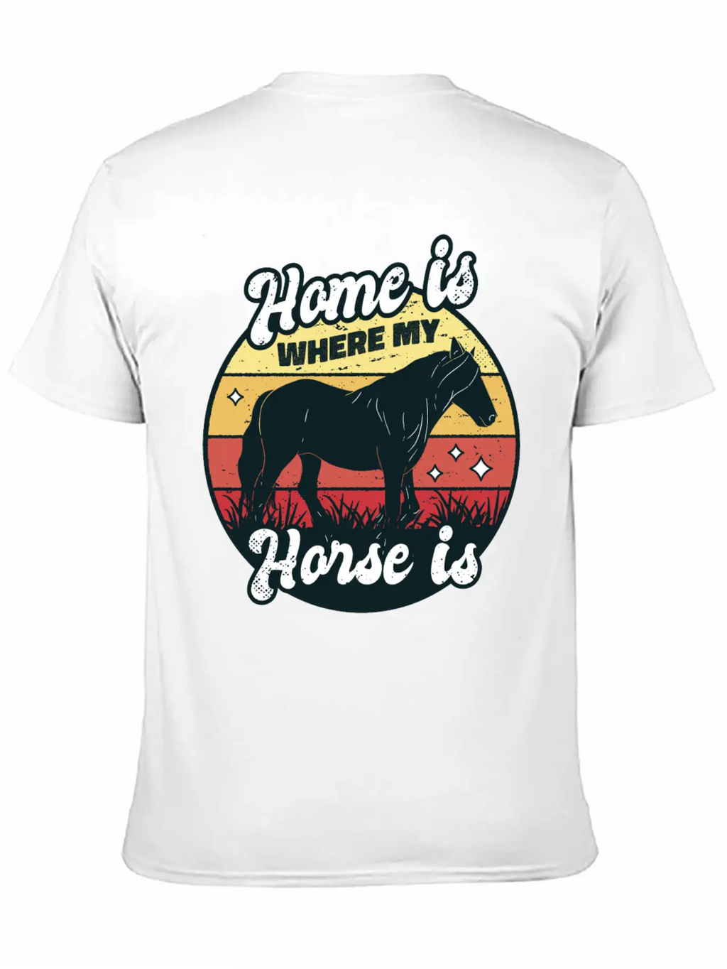 My Home Is Where My Horse Apparel For Horse Lover Relaxed Everyday Tee – Lightweight And Durable Cotton