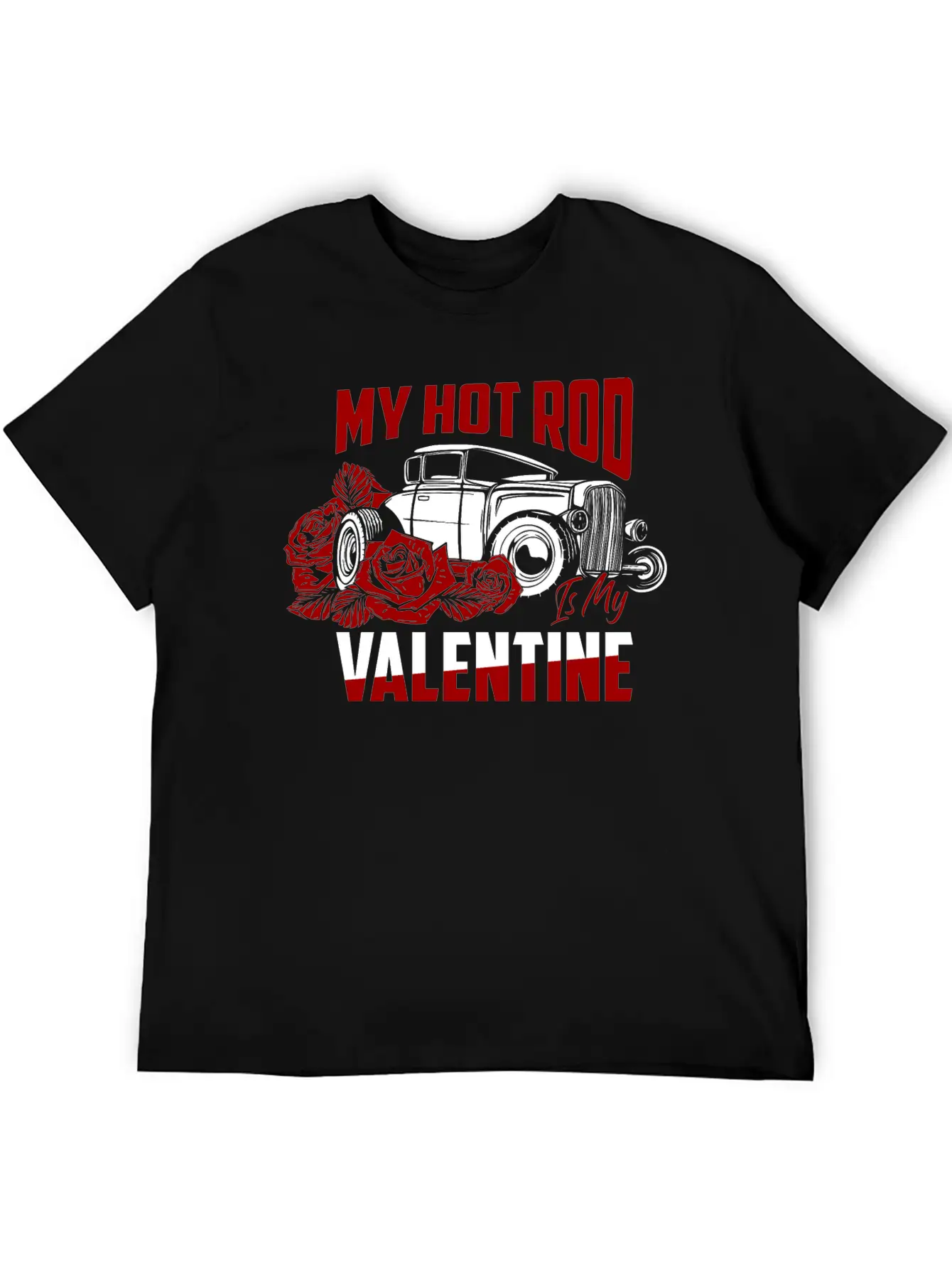 My Hot Rod Is My Valentine Classic Retro Car Basic Graphic T-Shirt – Daily Comfort In Soft Cotton