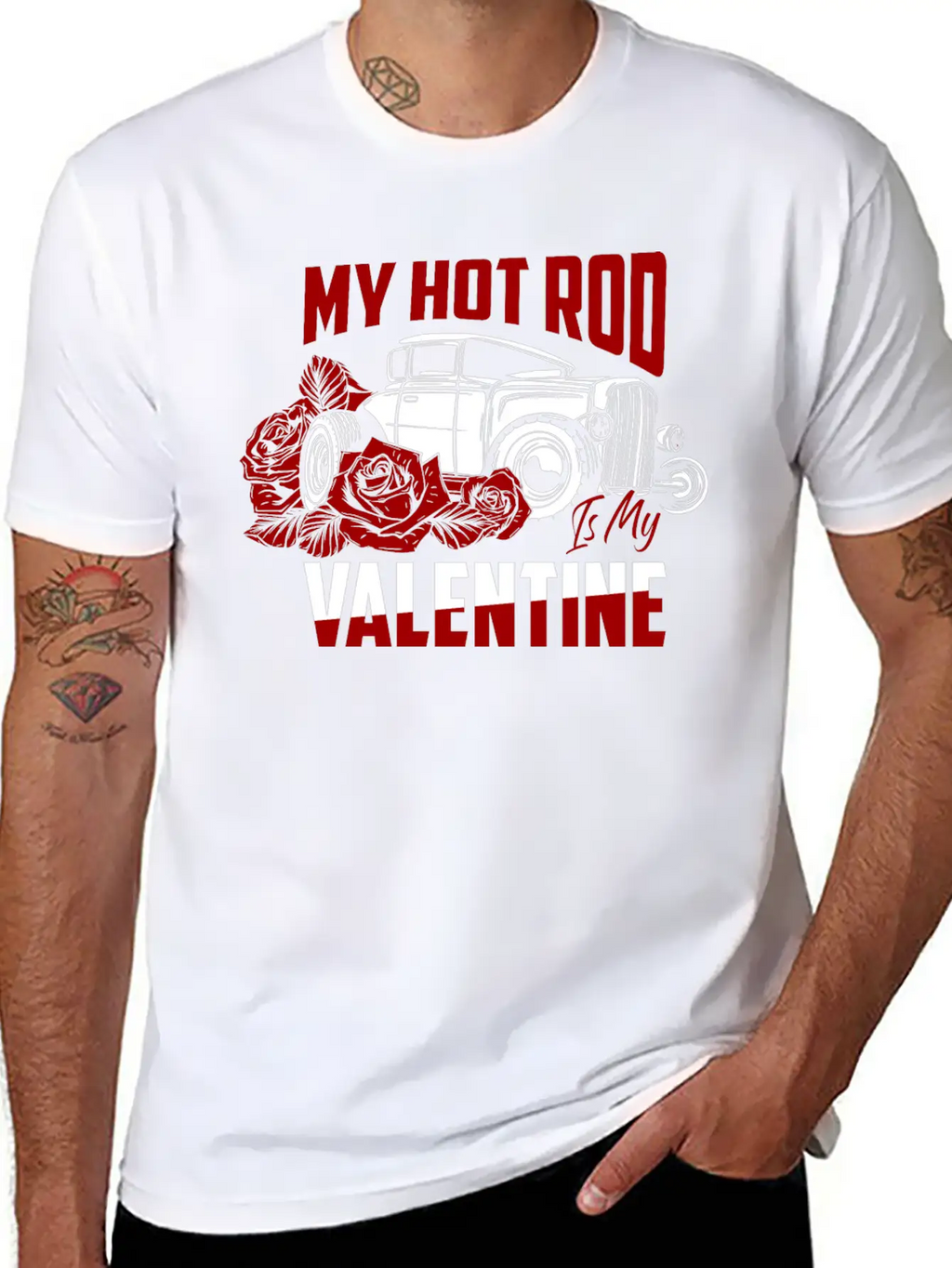 My Hot Rod Is My Valentine Classic Retro Car Basic Graphic T-Shirt – Daily Comfort In Soft Cotton