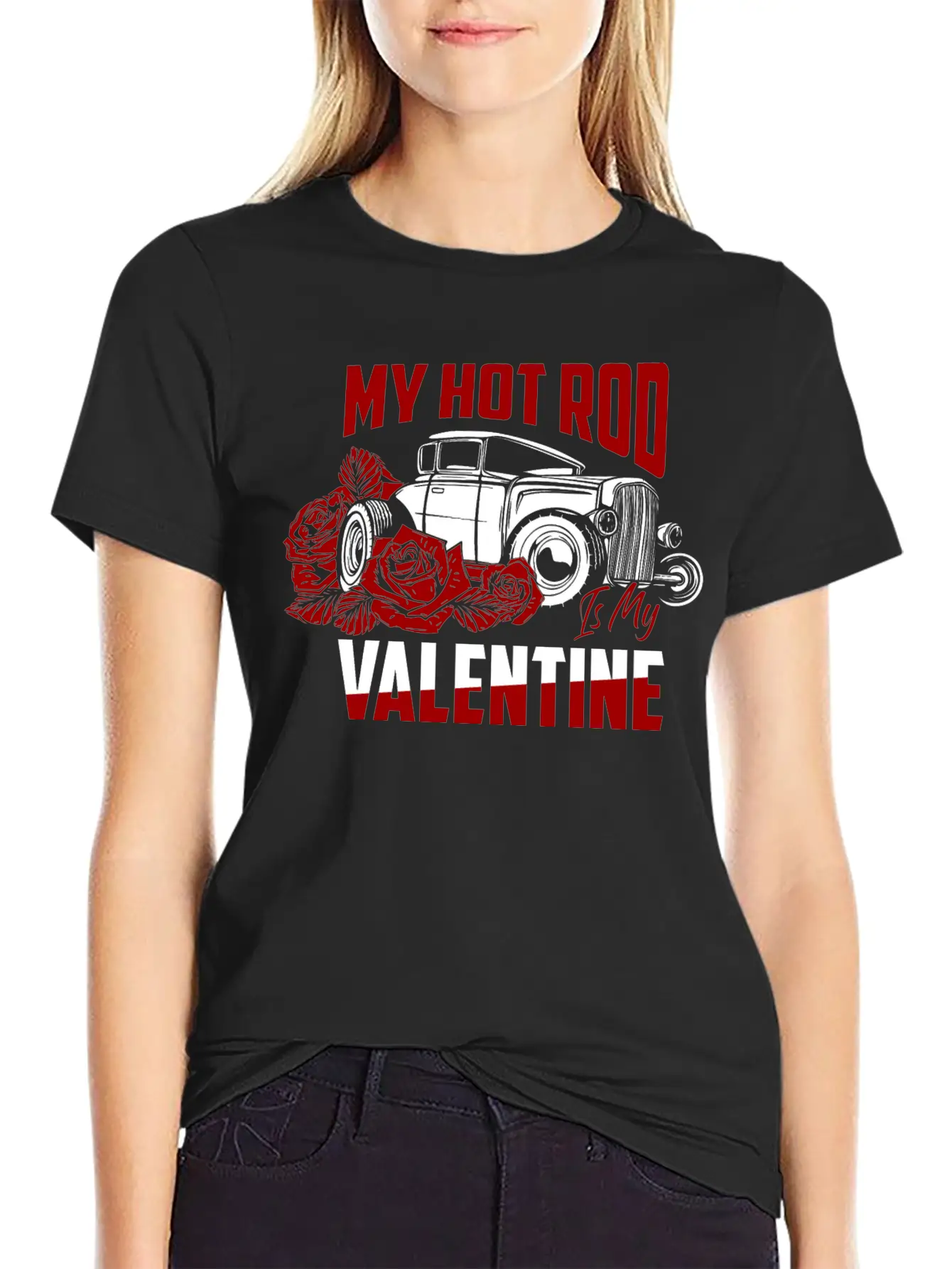 My Hot Rod Is My Valentine Classic Retro Car Basic Graphic T-Shirt – Daily Comfort In Soft Cotton
