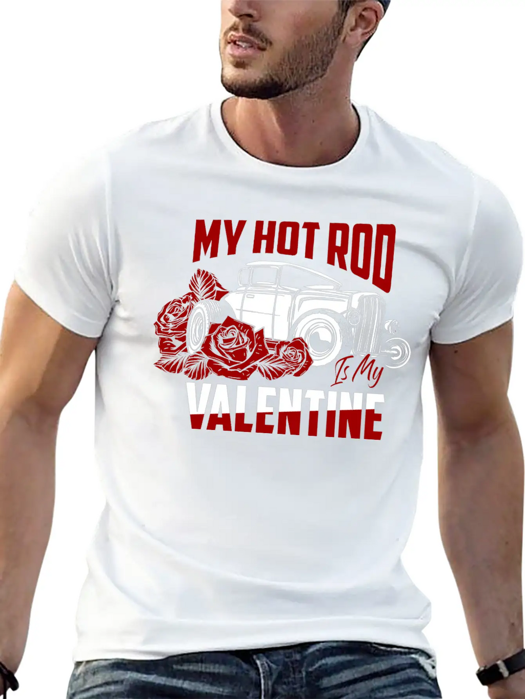 My Hot Rod Is My Valentine Classic Retro Car Basic Graphic T-Shirt – Daily Comfort In Soft Cotton