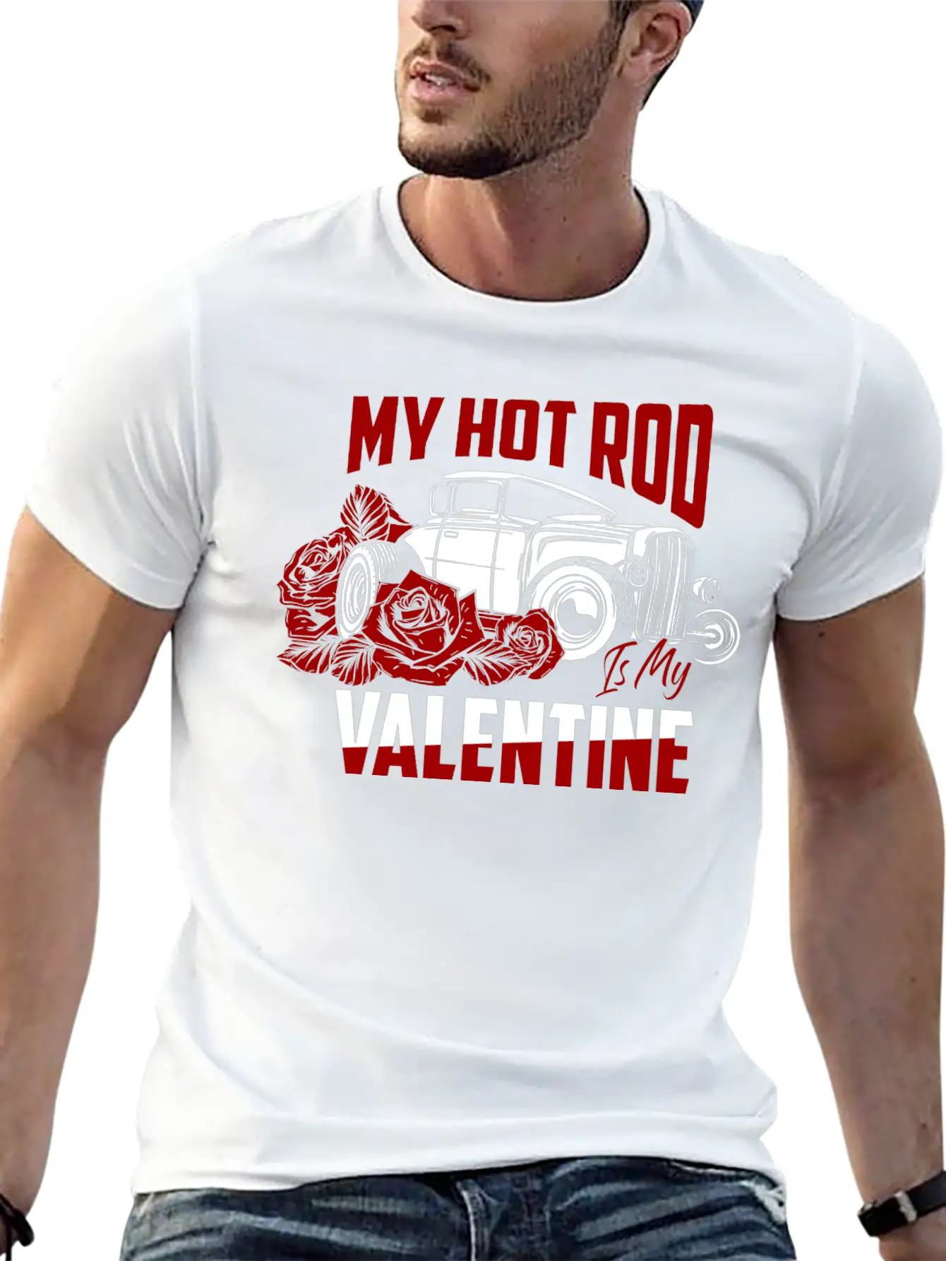 My Hot Rod Is My Valentine Classic Retro Car Basic Graphic T-Shirt – Daily Comfort In Soft Cotton