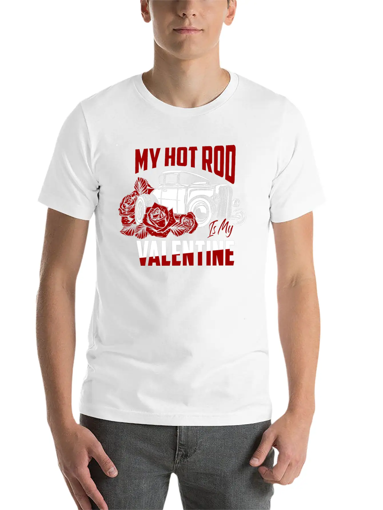 My Hot Rod Is My Valentine Classic Retro Car Basic Graphic T-Shirt – Daily Comfort In Soft Cotton