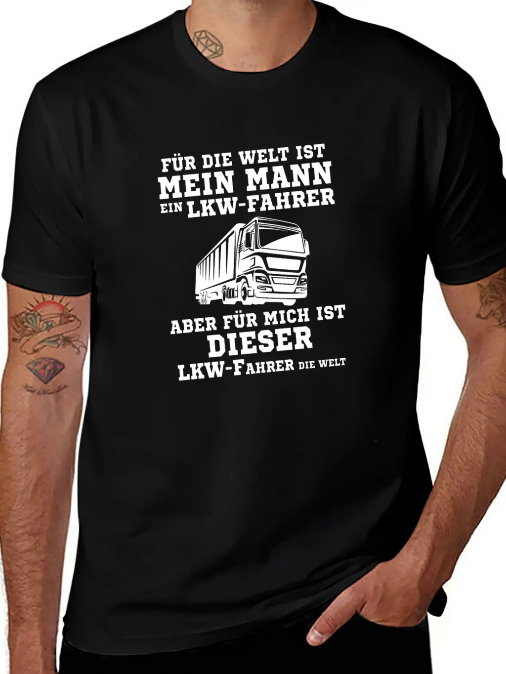My Husband Truck Driver Gift Stylish Everyday T-Shirt – Unisex Basic Cotton Tee
