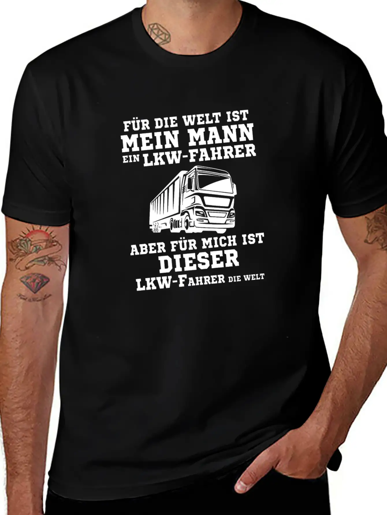 My Husband Truck Driver Gift Stylish Everyday T-Shirt – Unisex Basic Cotton Tee