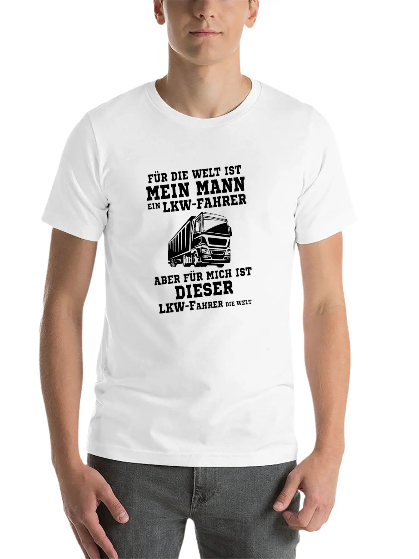 My Husband Truck Driver Gift Stylish Everyday T-Shirt – Unisex Basic Cotton Tee