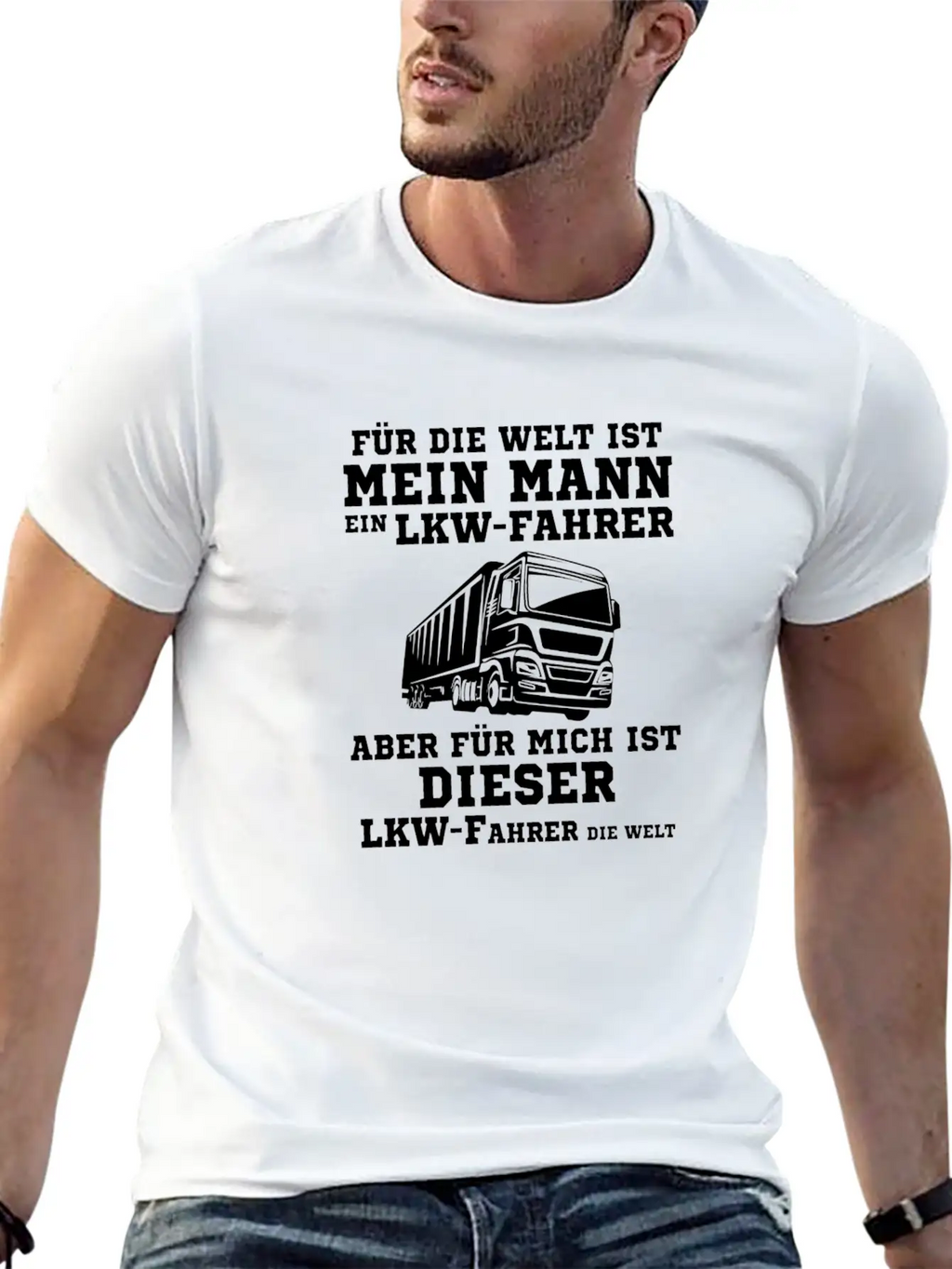 My Husband Truck Driver Gift Stylish Everyday T-Shirt – Unisex Basic Cotton Tee