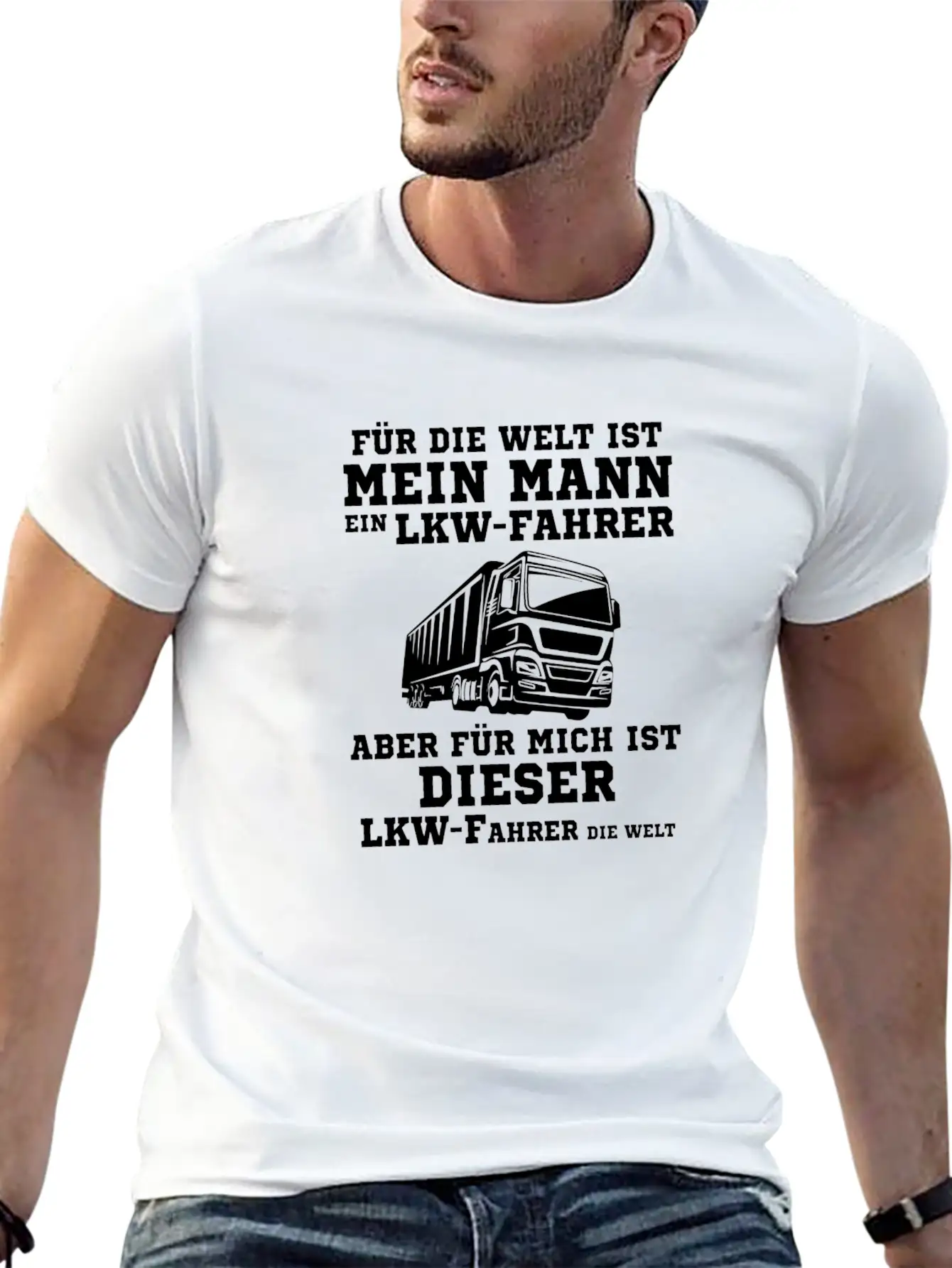 My Husband Truck Driver Gift Stylish Everyday T-Shirt – Unisex Basic Cotton Tee