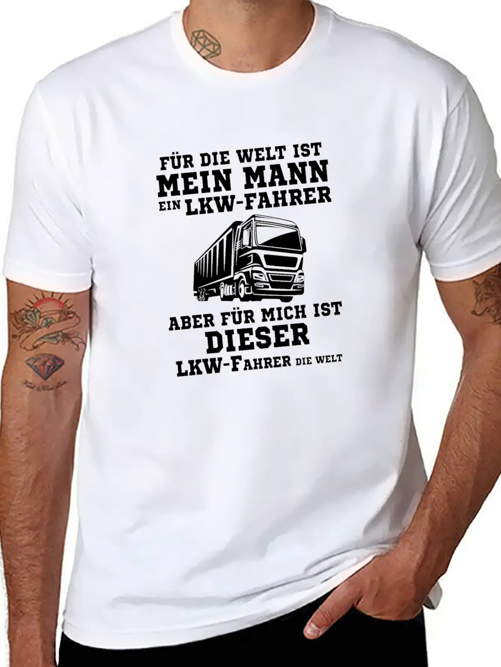 My Husband Truck Driver Gift Stylish Everyday T-Shirt – Unisex Basic Cotton Tee